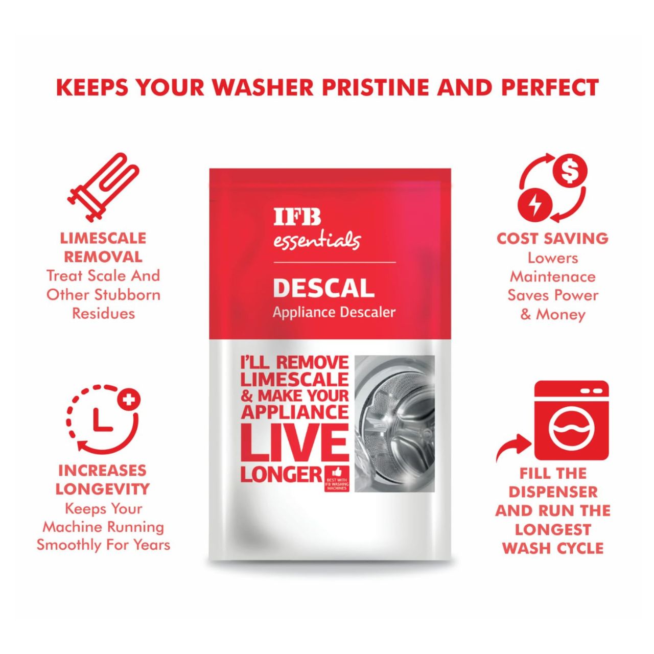 IFB Essentials Descal Washing Machine Appliance Descaler