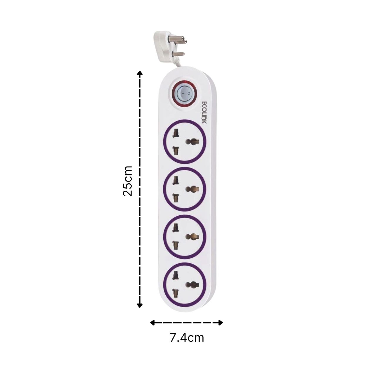 Philips EcoLink Extension Board - 4 Way Spike and Surge Guard | 4 Sockets | 1.5 Mtr