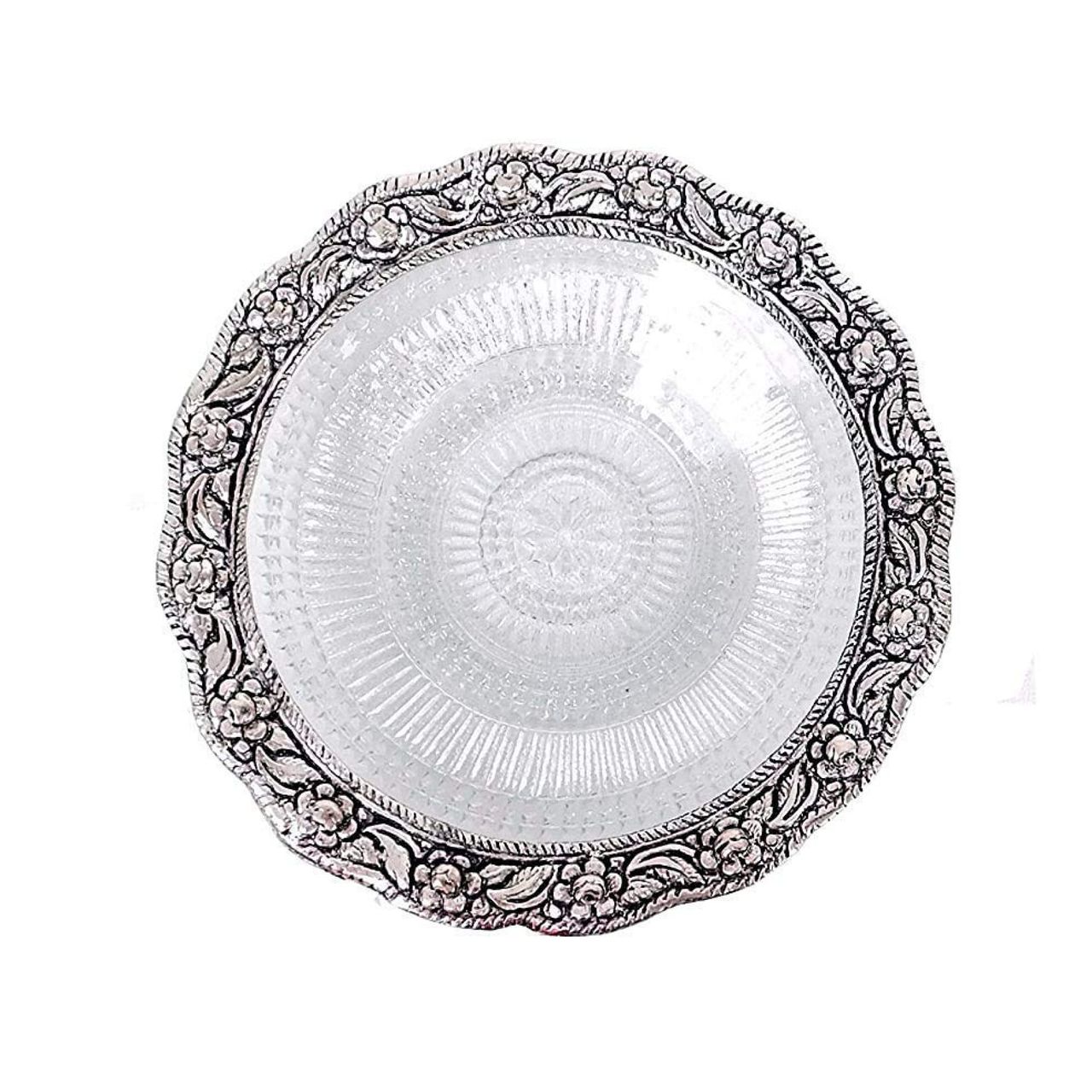 Devnidhii Tortoise/ Turtle/Kachua Silver Polish Big Size on Glass Plate Vastu Feng Shui