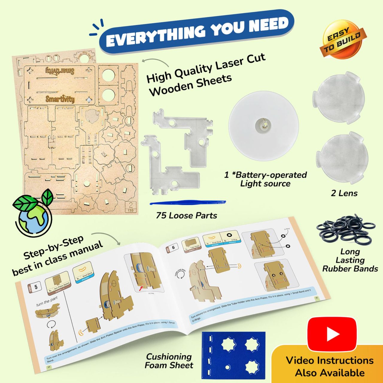 Smartivity Microscope 100x Zoom Toy for 6 to 12-Year-Old Kids, Fun & Learn DIY Activity Kit
