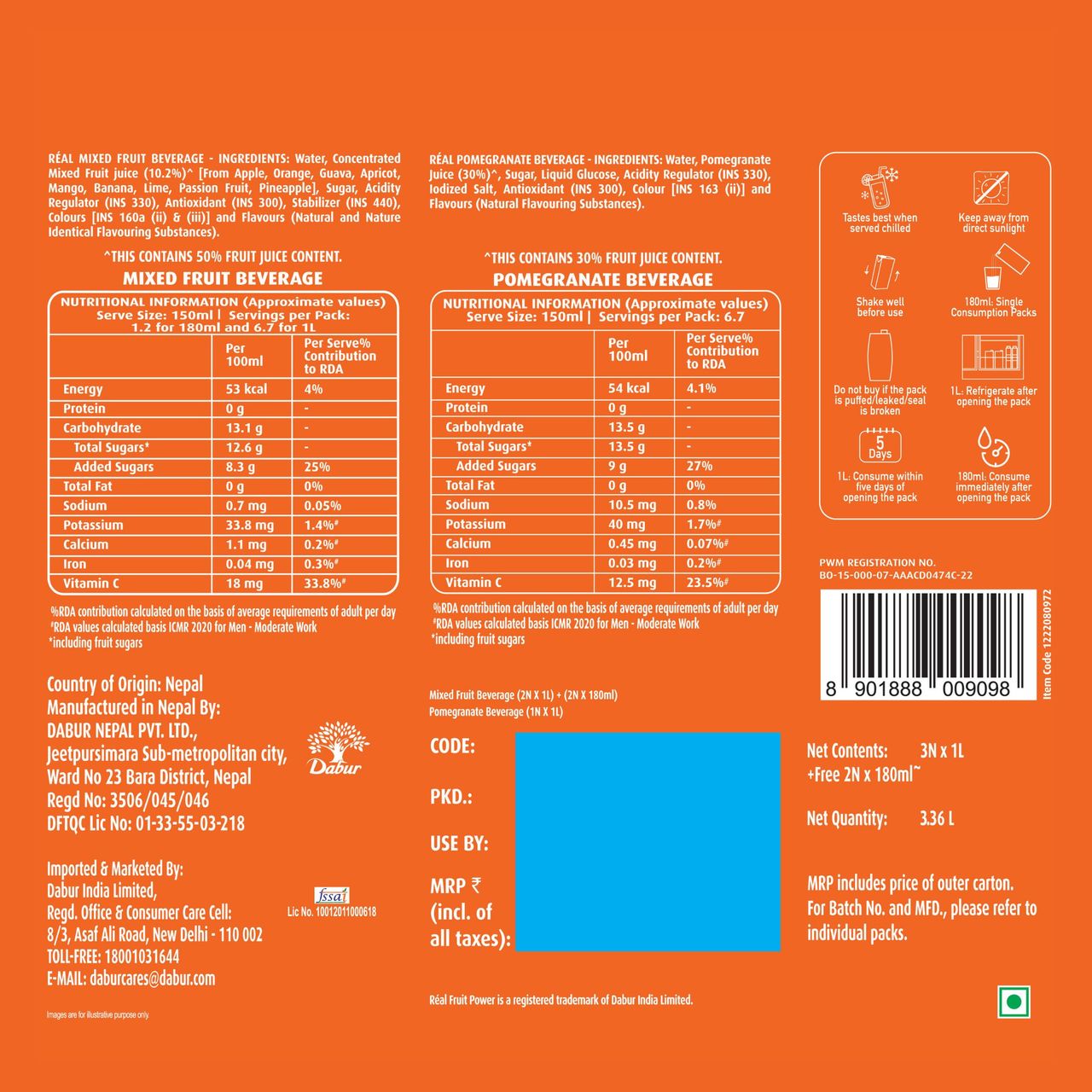 Dabur Real Mixed Fruit Juice