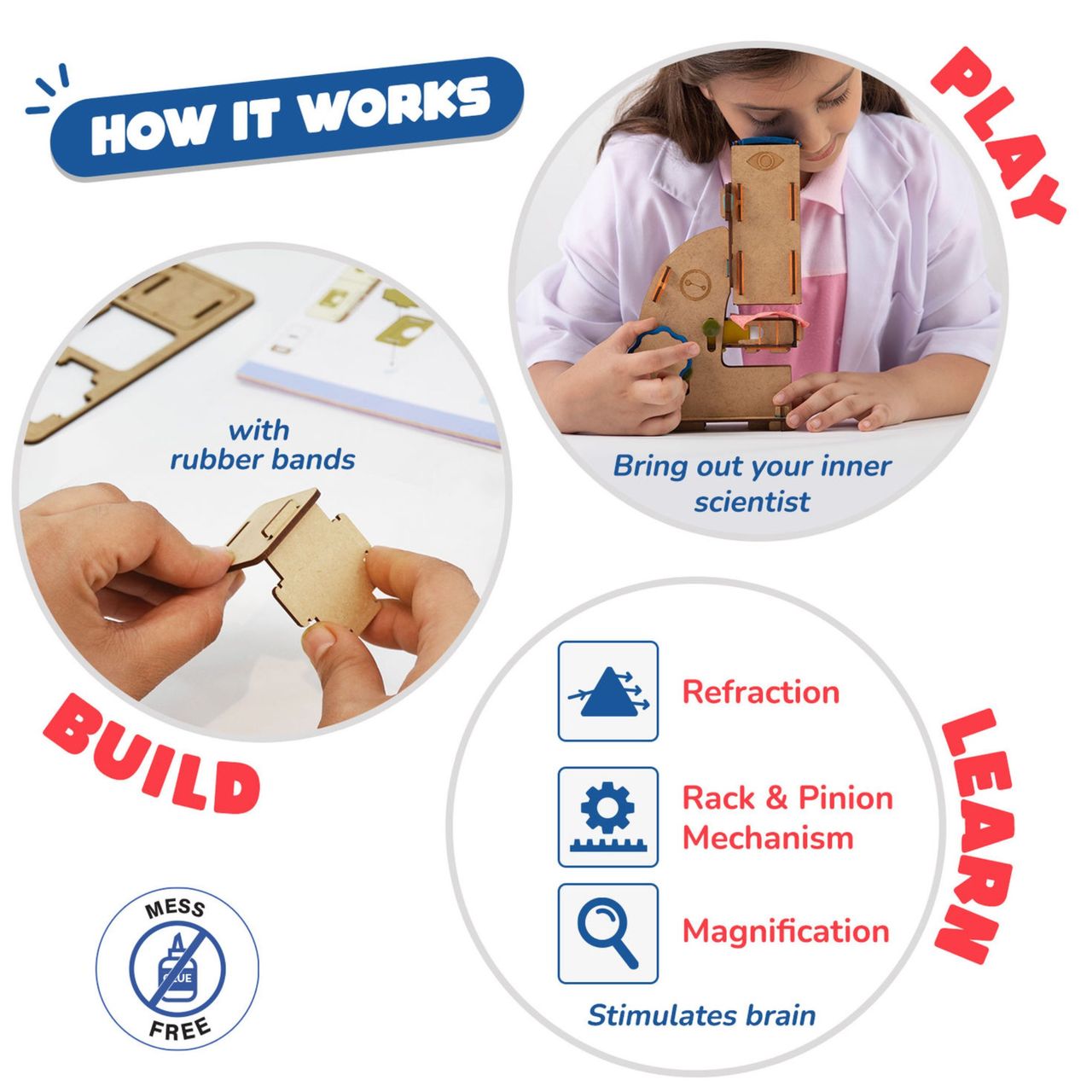 Smartivity Microscope 100x Zoom Toy for 6 to 12-Year-Old Kids, Fun & Learn DIY Activity Kit