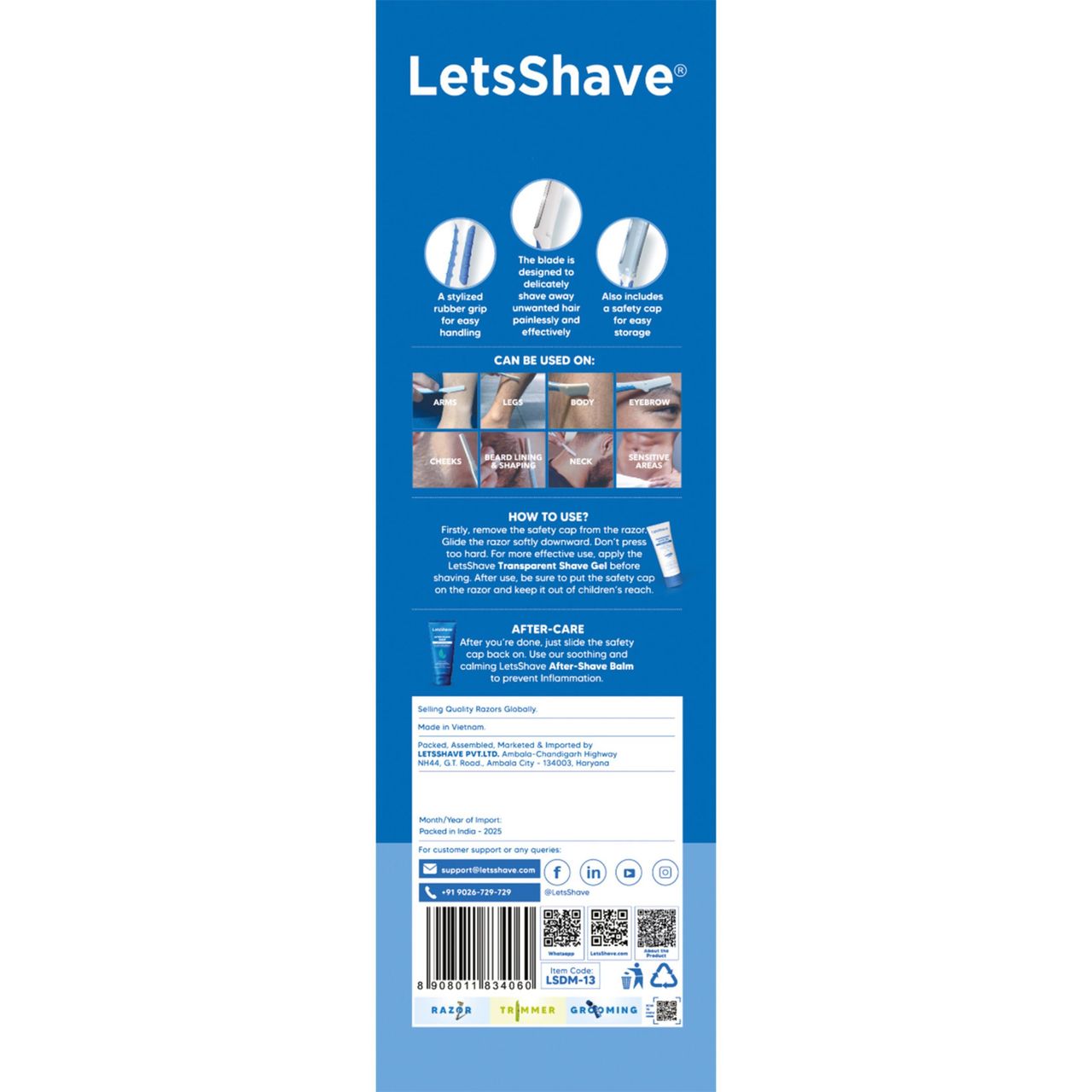 LetsShave Pro Styler for Men Beard, Reusable, Beard Shaper, Face Razor for Men, Line up Razor