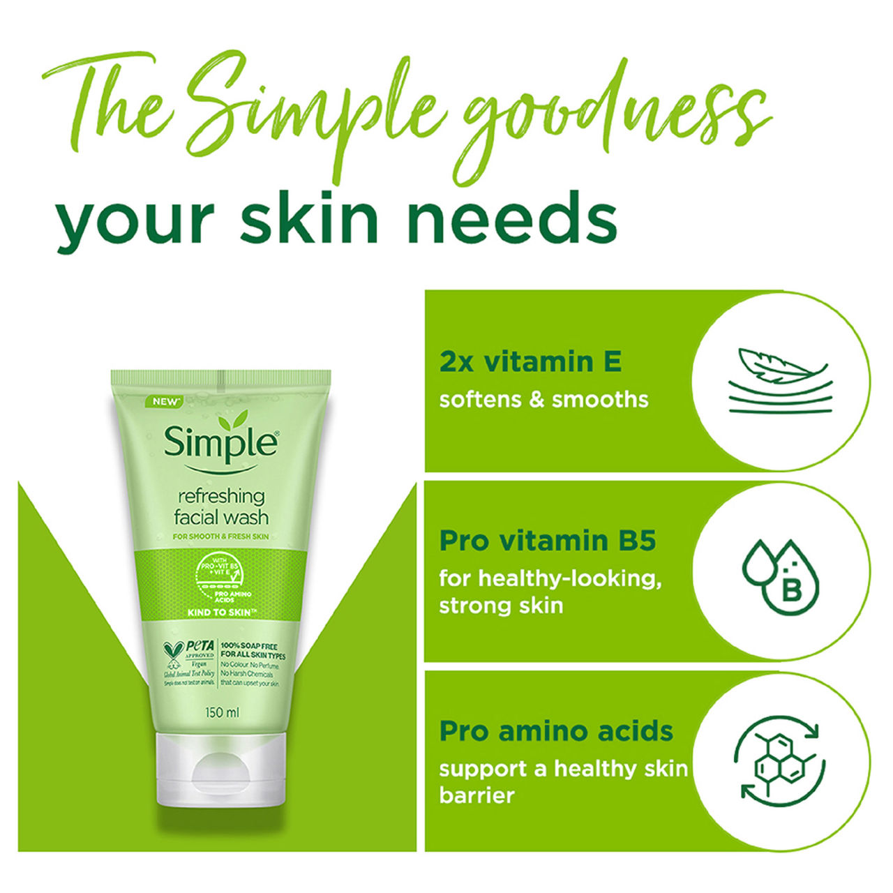 Simple Kind To Skin Refreshing Facial Wash
