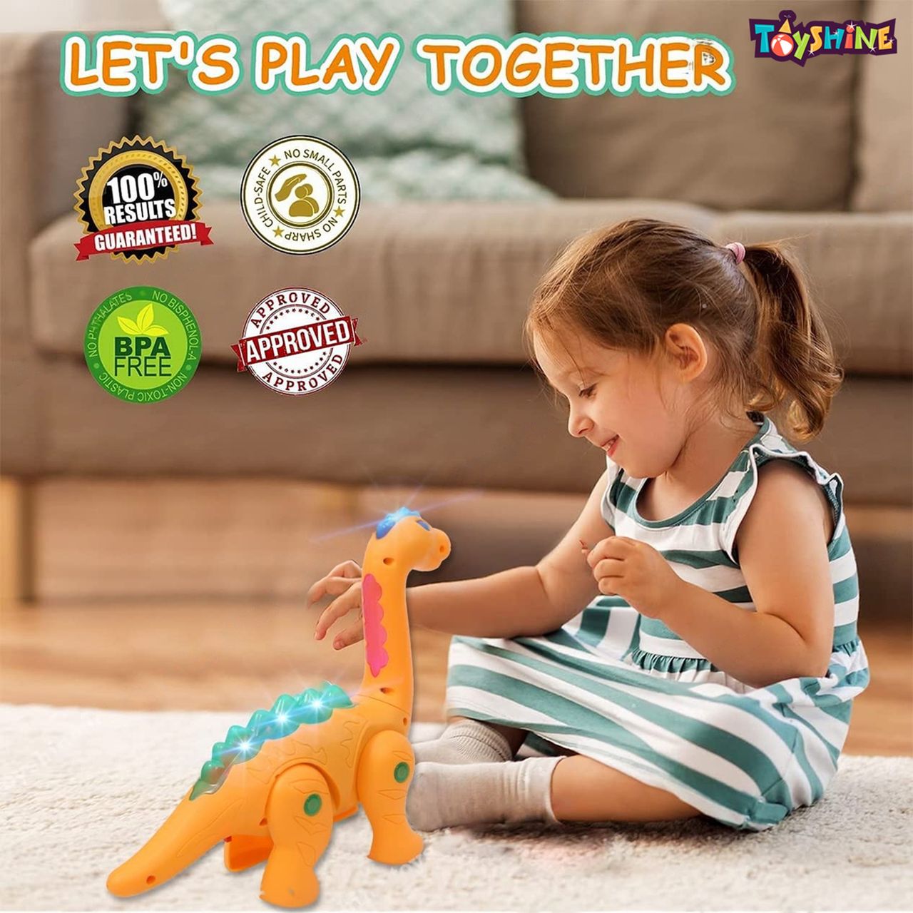 Toyshine Realistic Dinosaur Toy with Sound-Music and Lights | M2