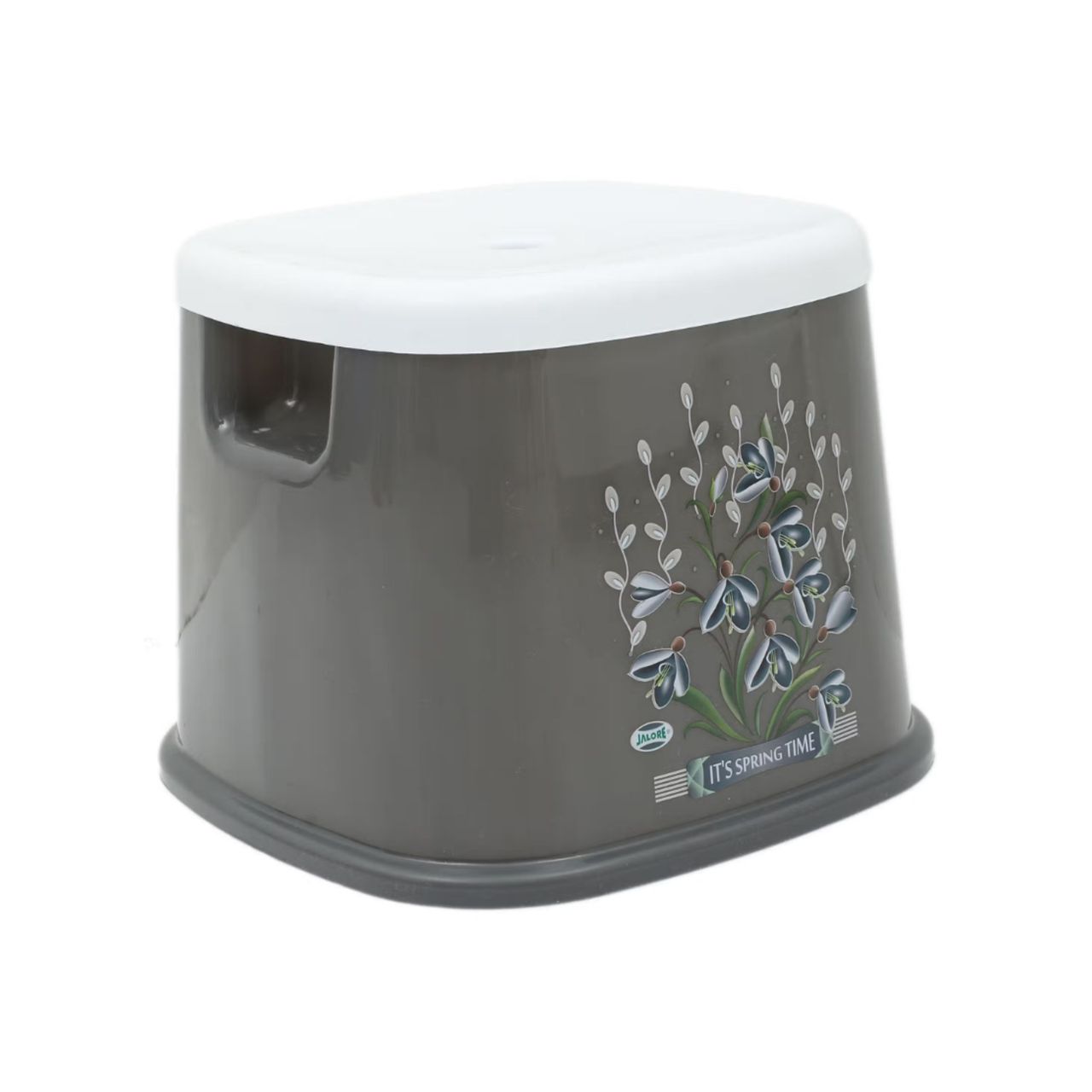 Jalore Square Shaped Plastic Stool | Grey |28 cm