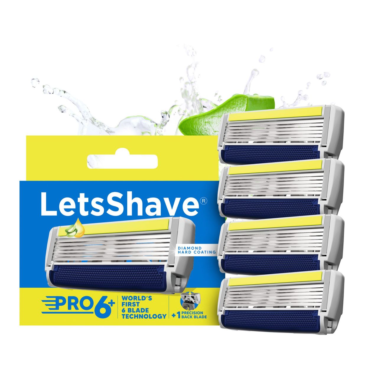 Letsshave Pro 6 Shaving Blades | World's First 6-Blade & Precison Back Blade for men