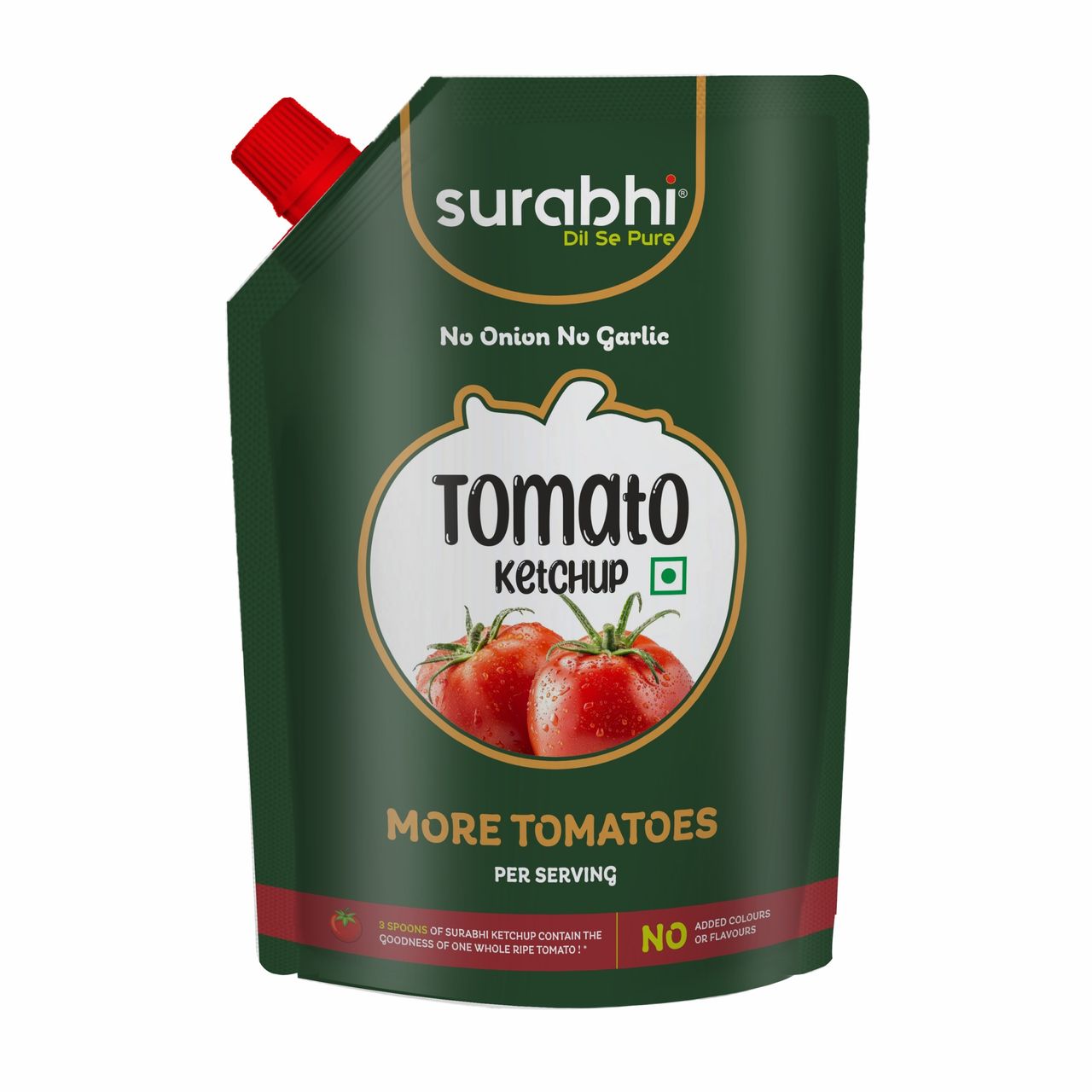 Surabhi Tomato Ketchup Pouch | No Onion No Garlic | No Artificial Colours & Flavours