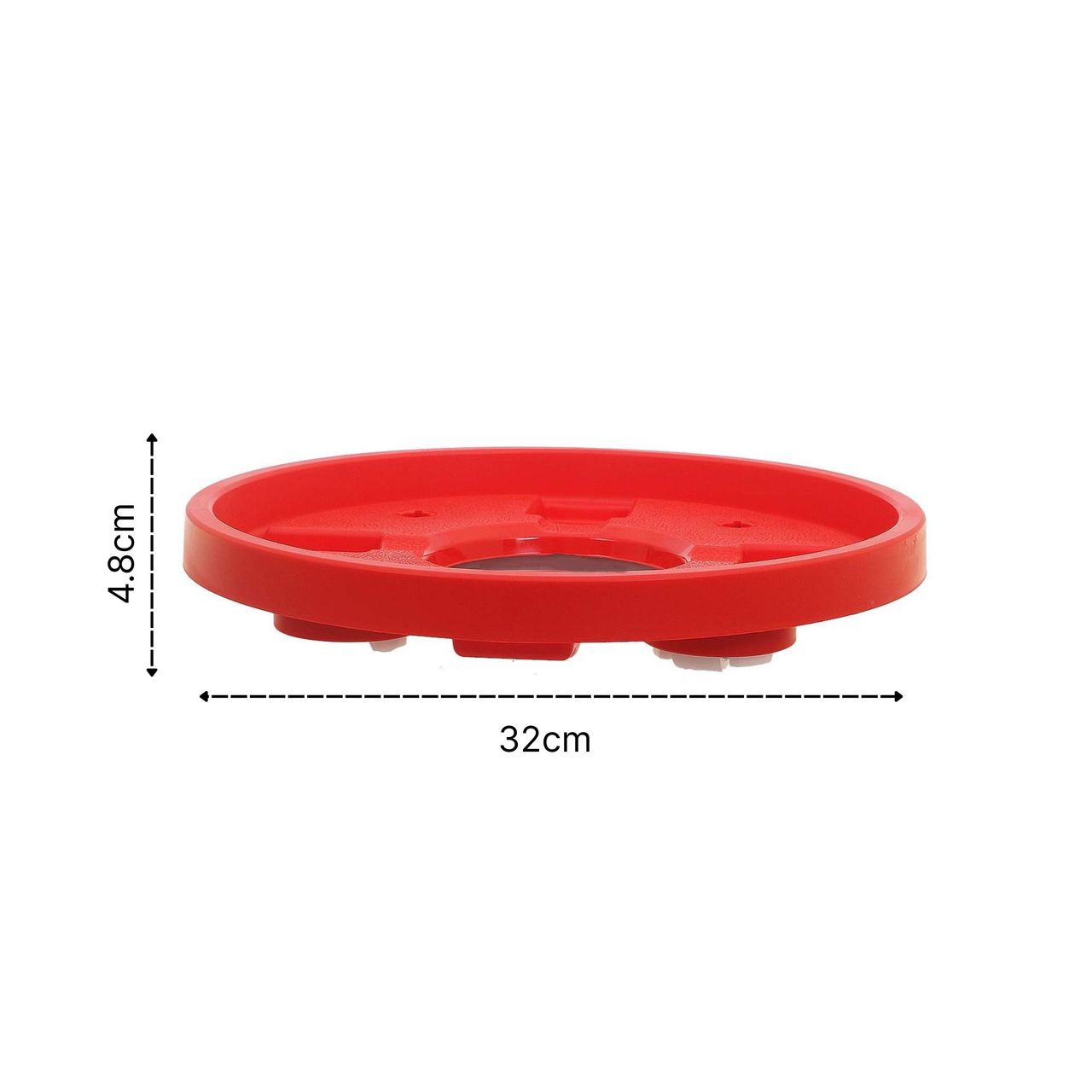 Kuber Industries Plastic Heavy Duty Gas Cylinder Stand Trolley | 4 Wheels | Red