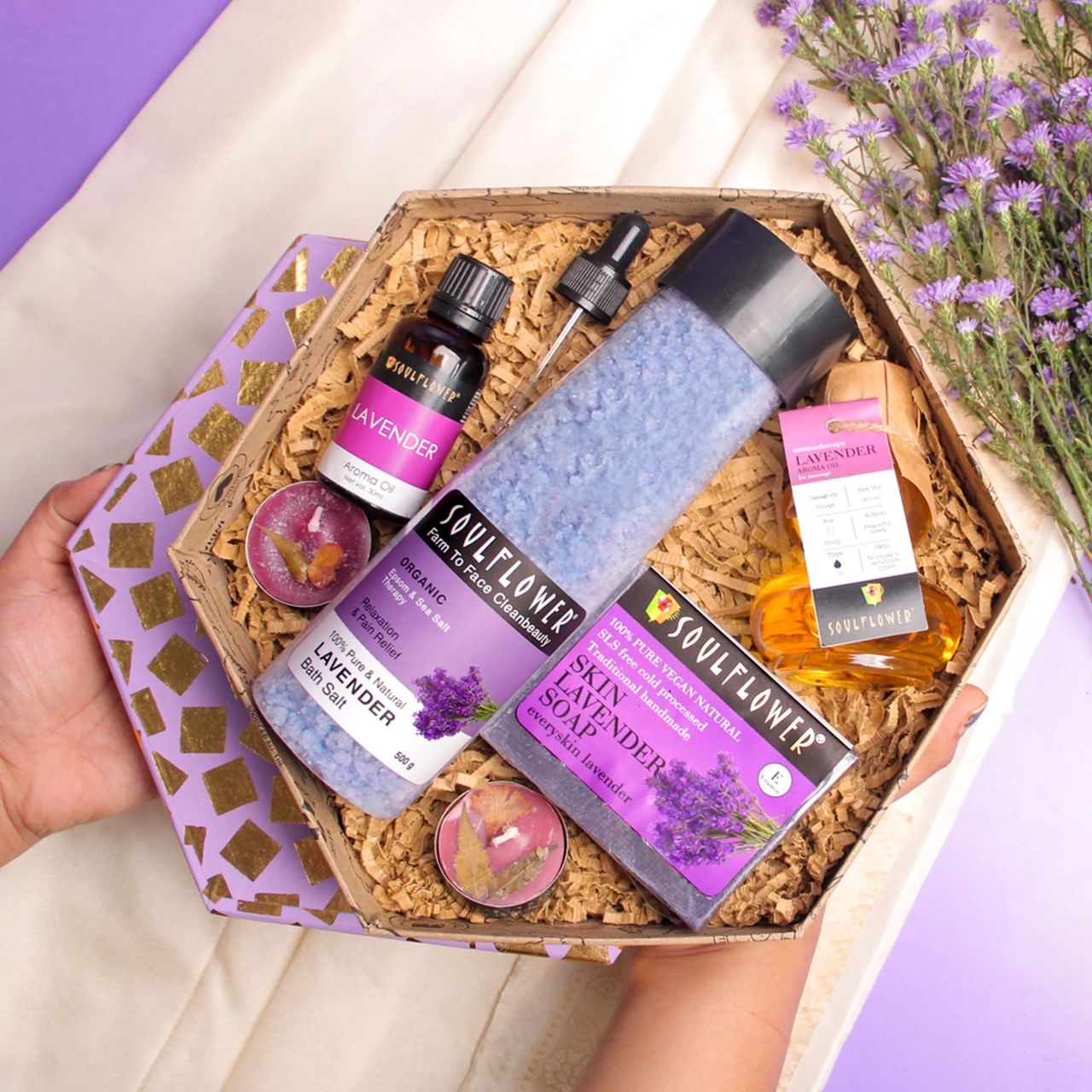 Soulflower Hexagon Bath Set With Lavender