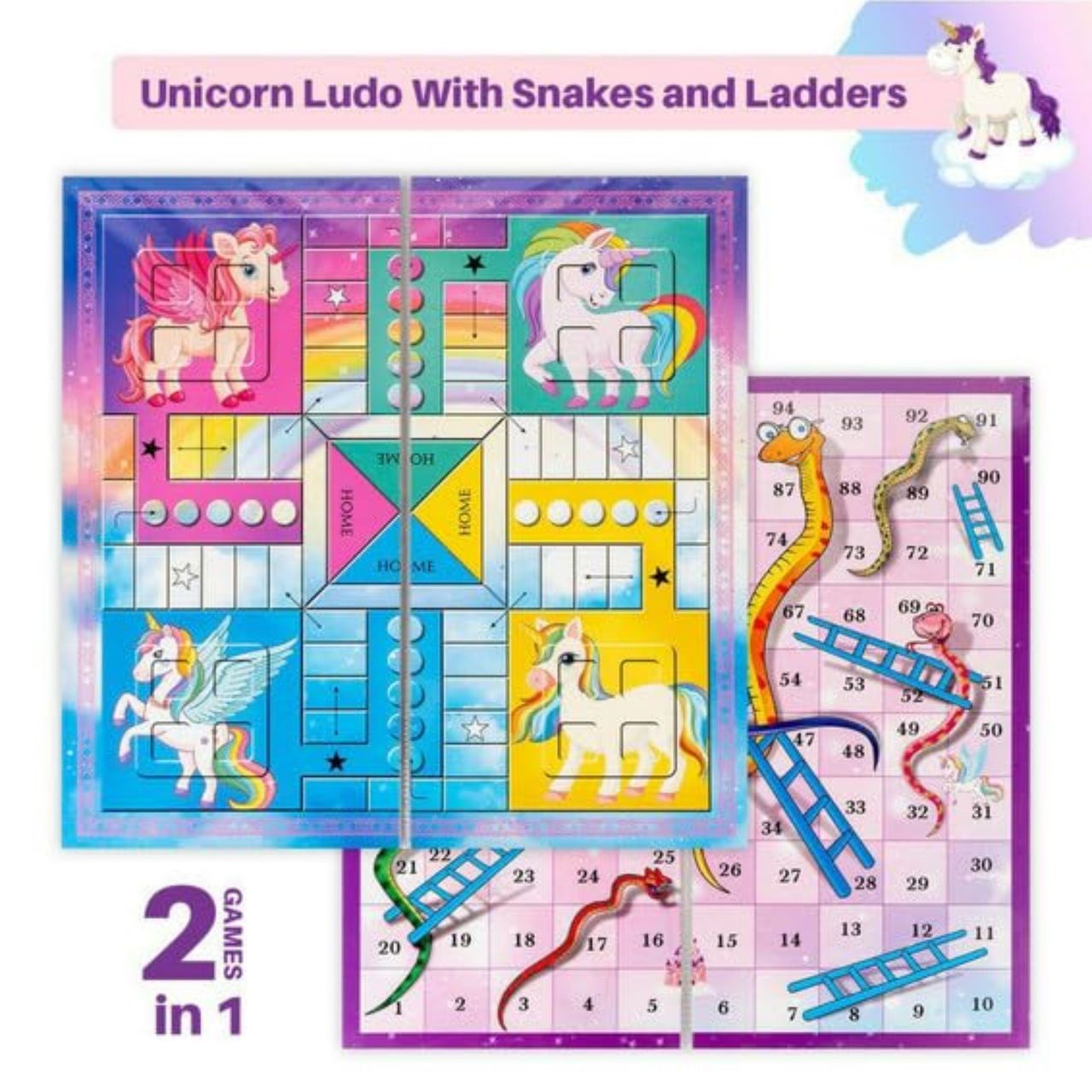 Ratna's Unicorn Snakes And Ladders With Ludo
