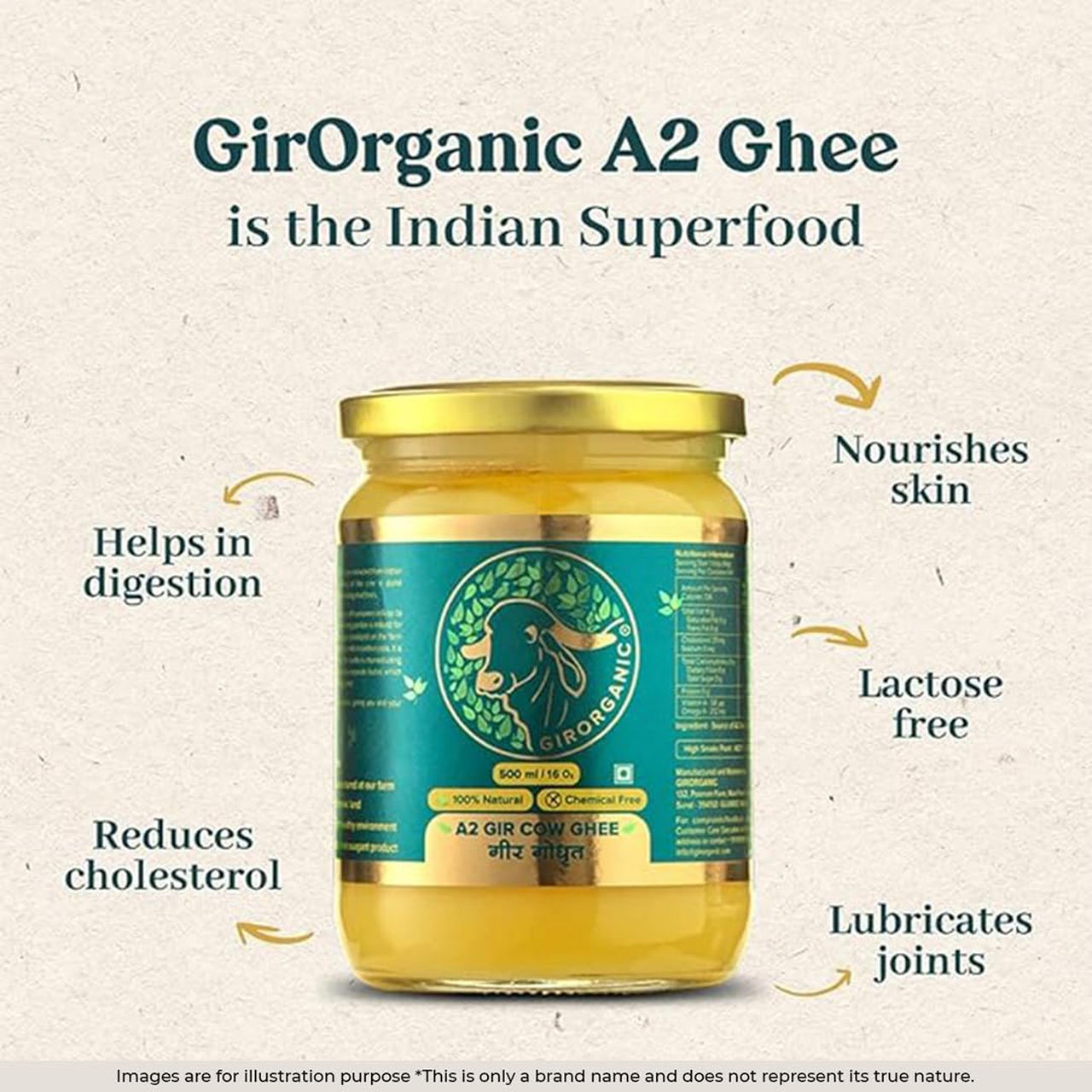 Girorganic A2 Gir Cow Desi Ghee