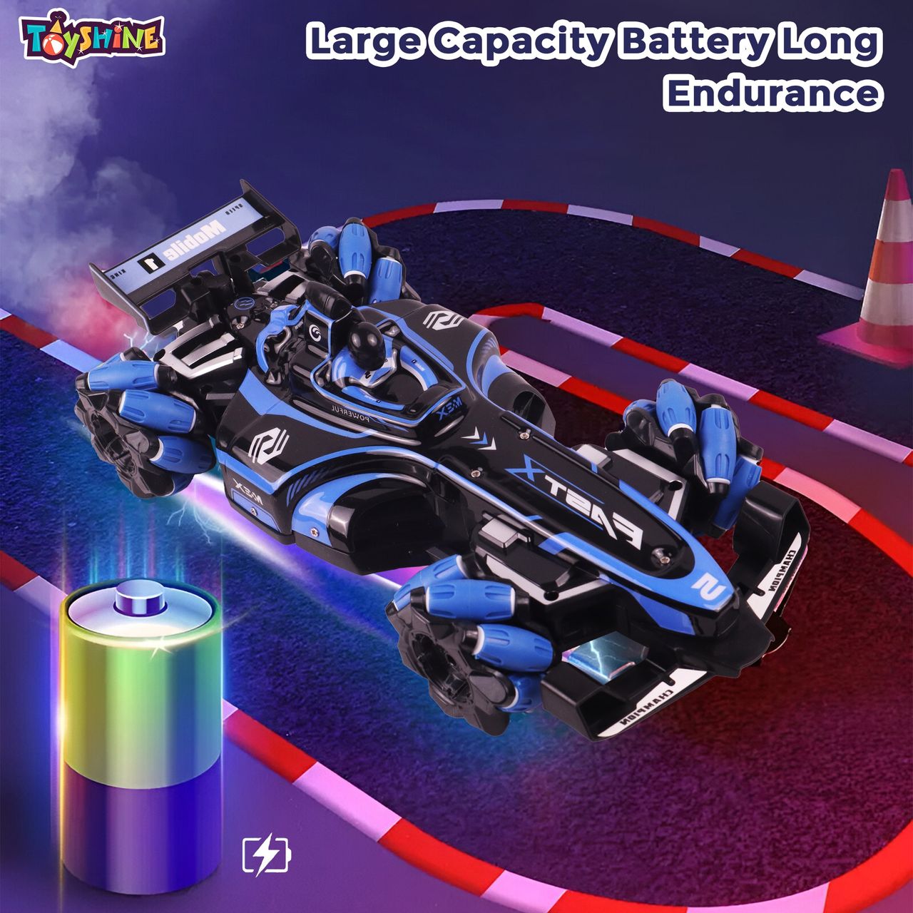 Toyshine F1 Fast Rc Drift Car | Remote Control Car Led Lights 4Wd 2.4Ghz - Blue