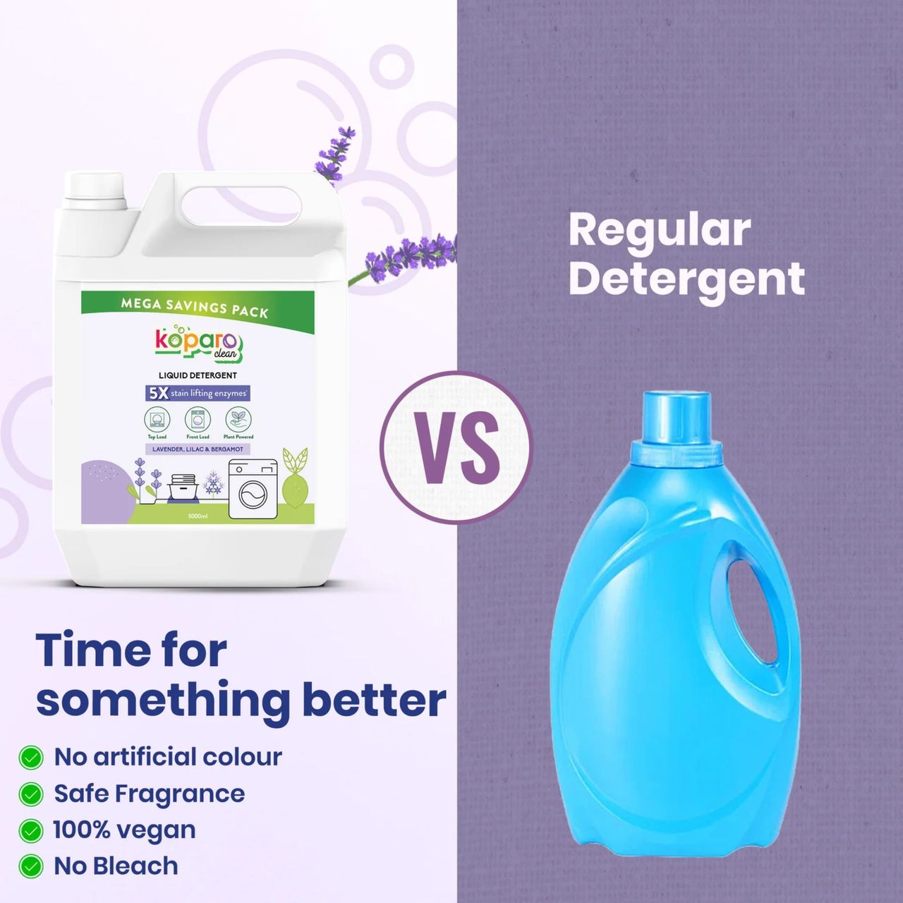 Koparo Clean Lavender & Lilac Front & Top Load Natural Detergent Liquid Refill