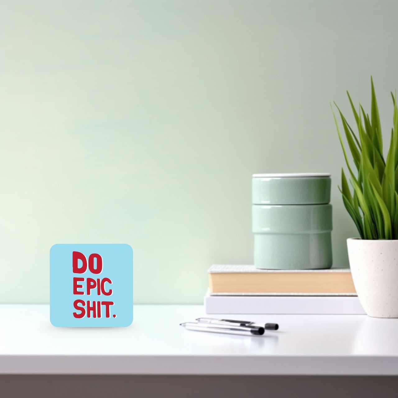 Mad Over Print Do Epic Shit - Table Decor for Office Desk, Home