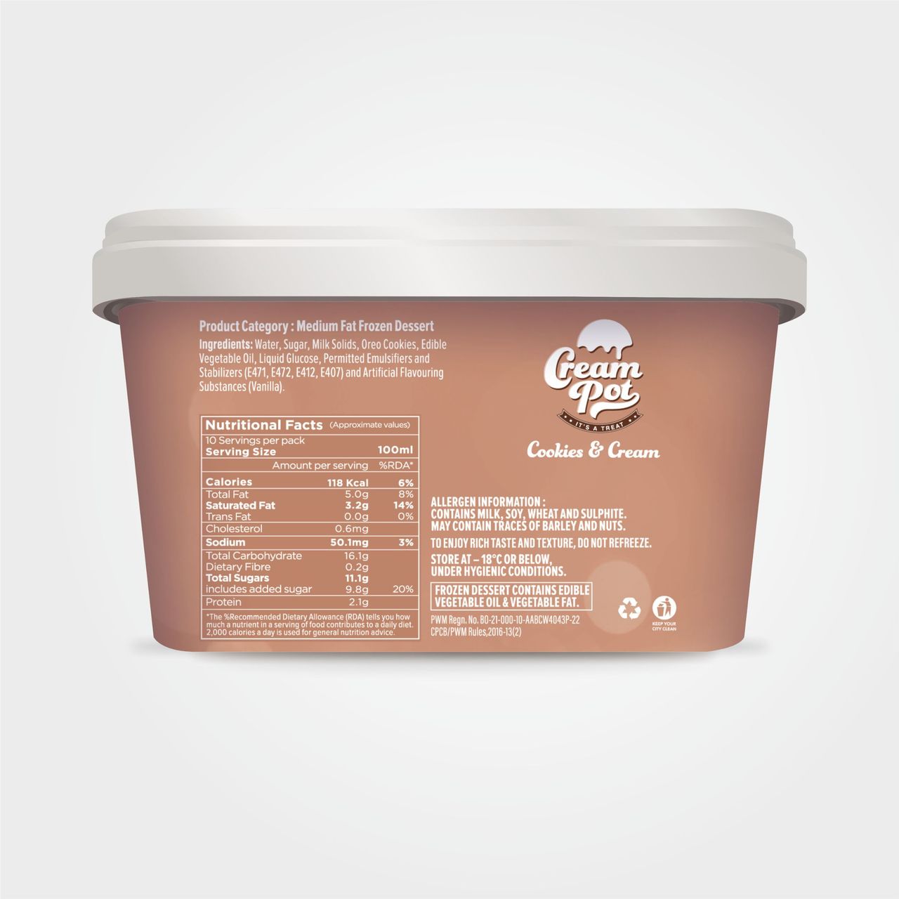 Cream Pot Cookies Cream Tub