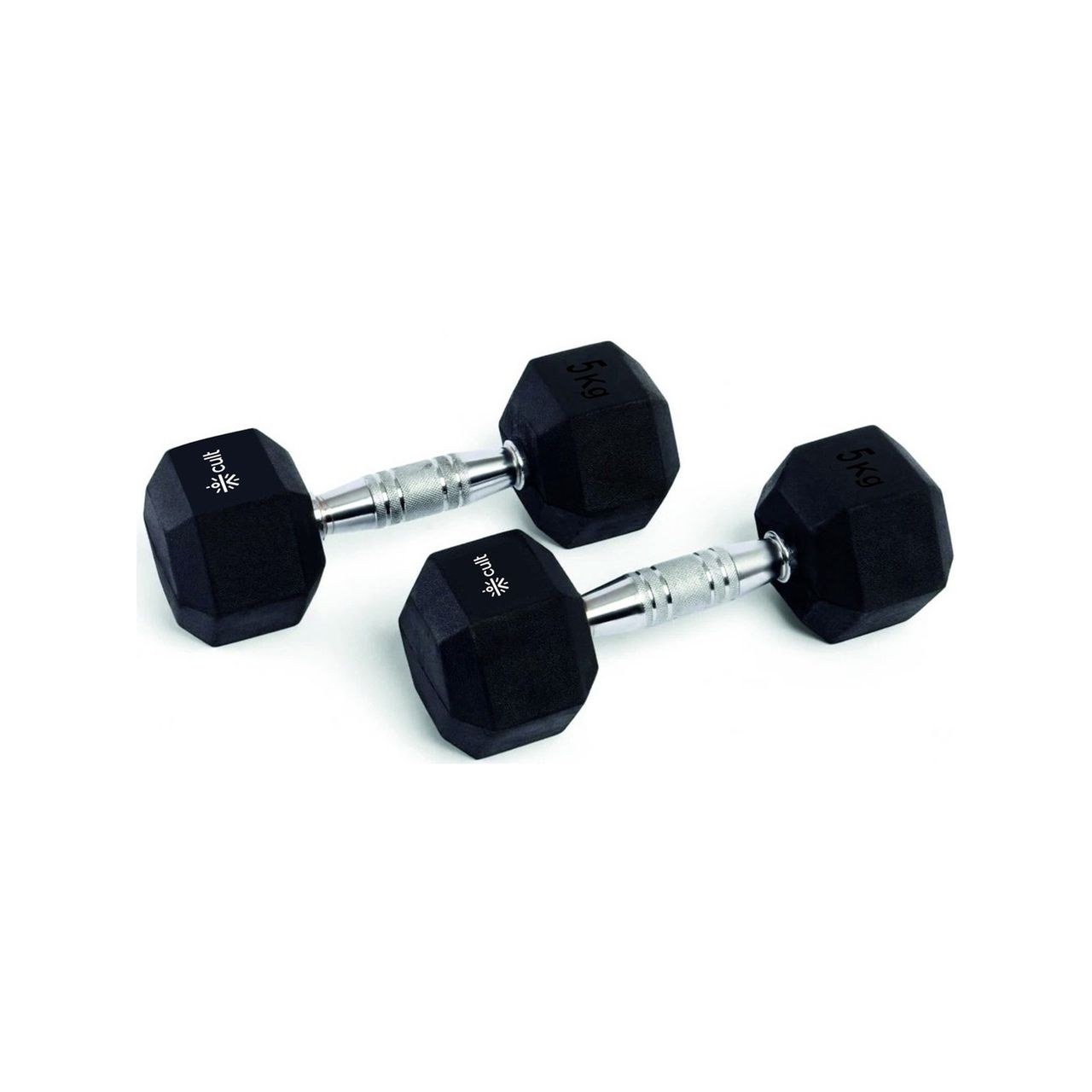 Cult 5 kg Hex Dumbbells Pair Black | Set of 2