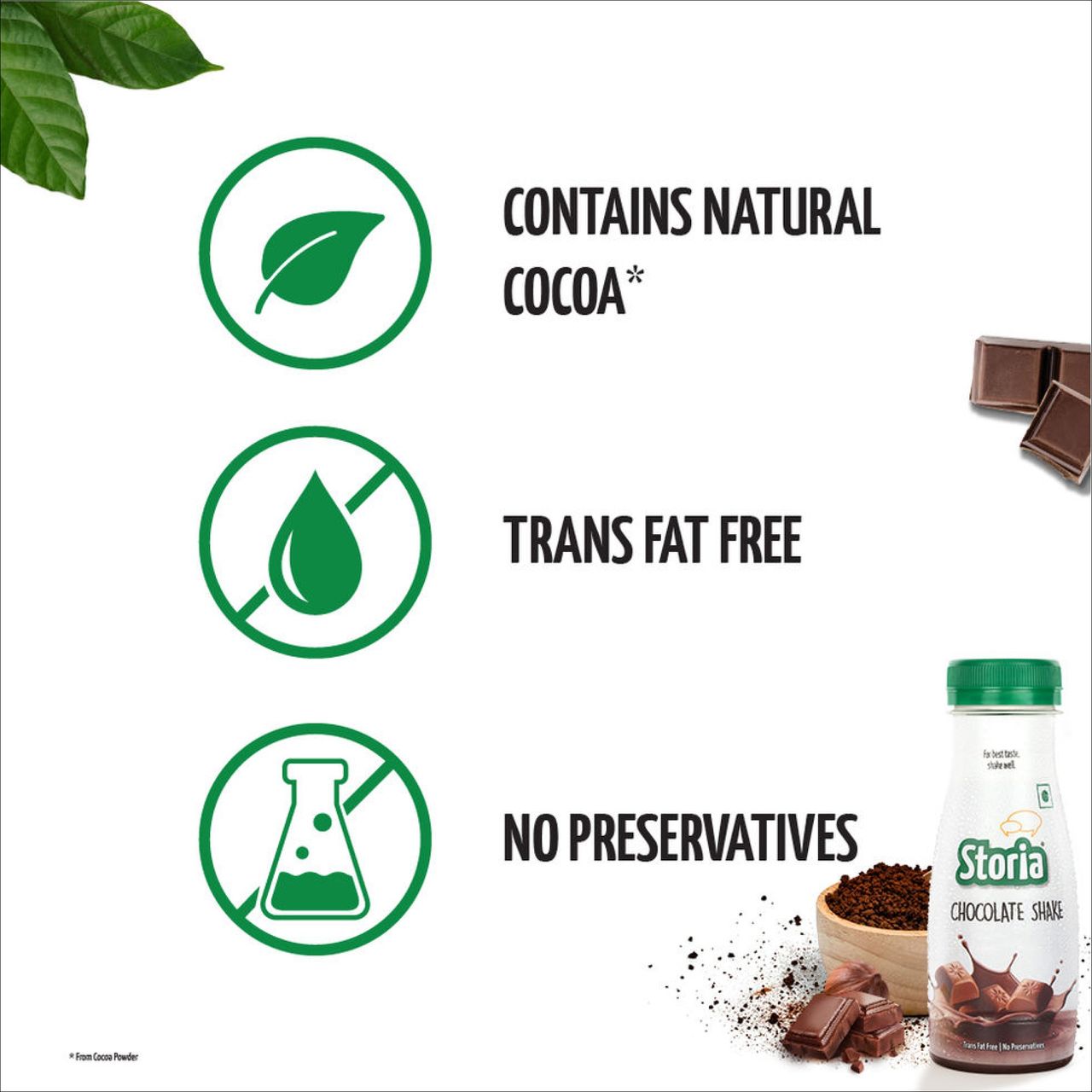Storia Chocolate Shake, No Added Preservatives, Trans Fat Free 180 ml Combo