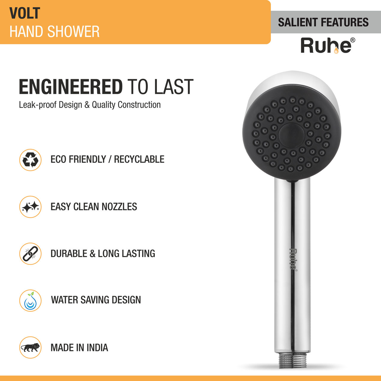 Ruhe Volt Hand Shower (Only Showerhead)