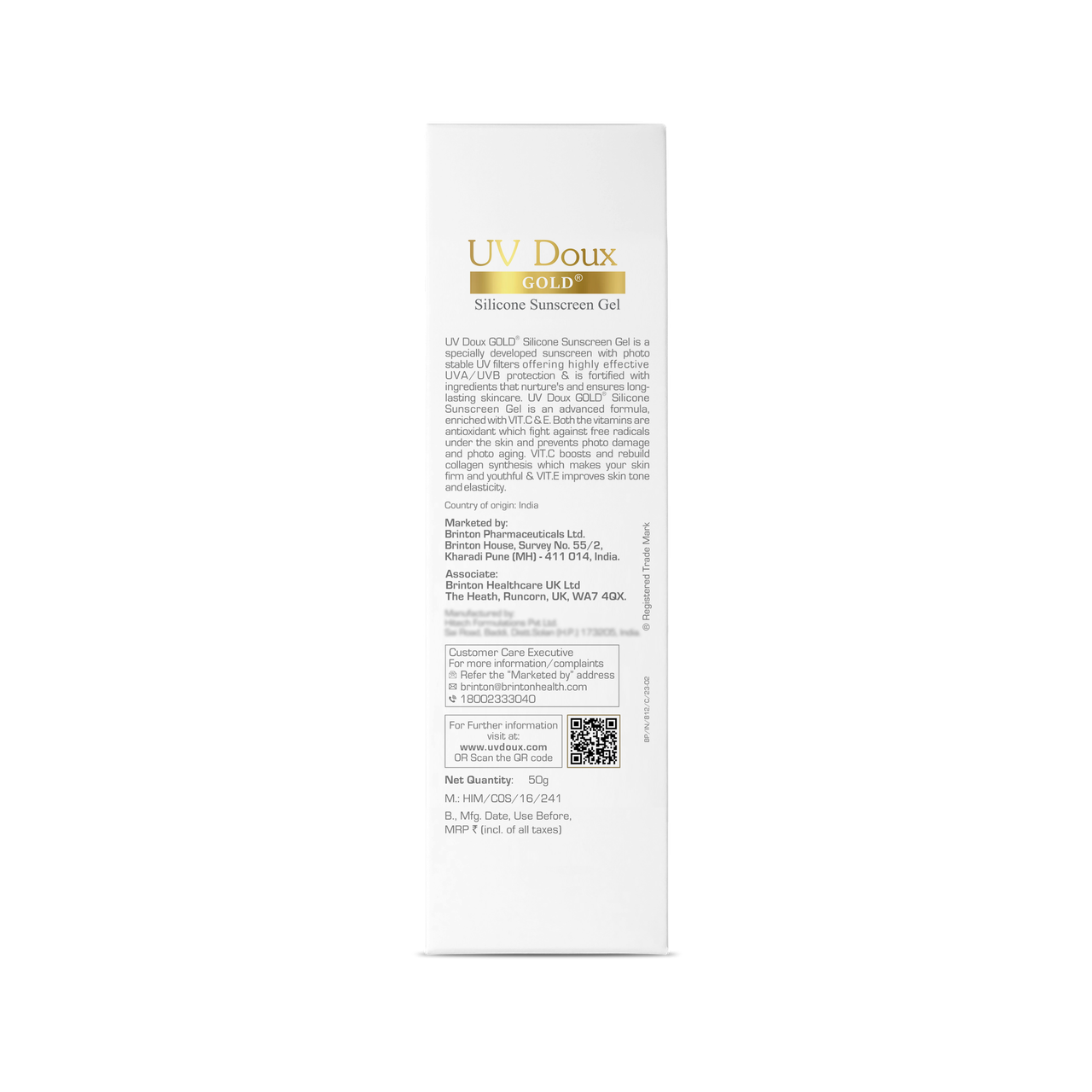 UV Doux Gold - Silicone Sunscreen Gel