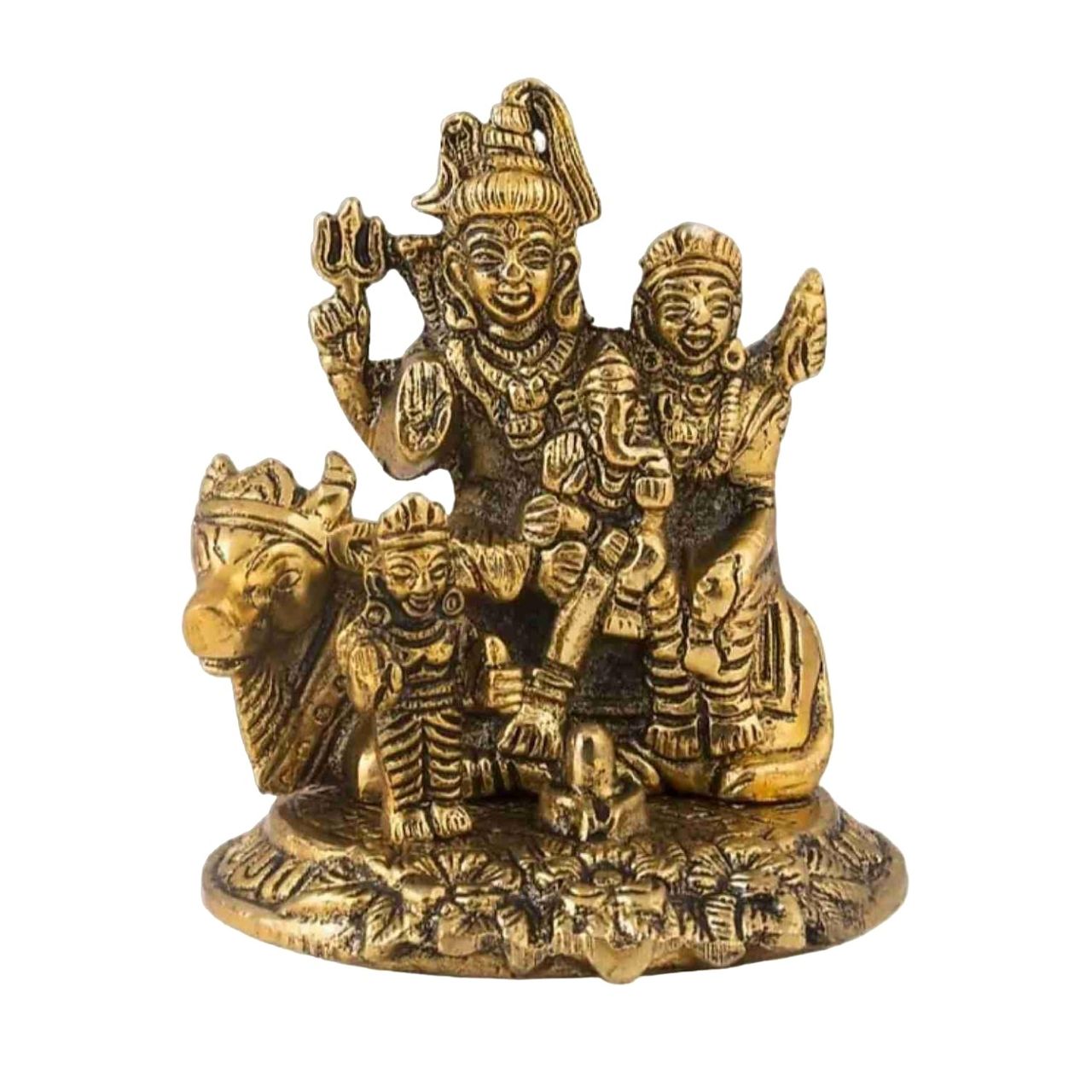 Devnidhii Shiv Parivar Small in Gold Polish