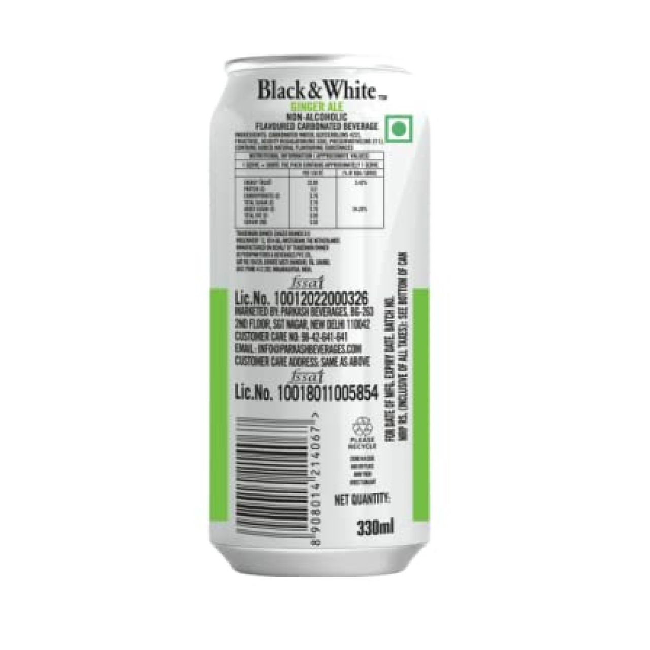 Black & White Ginger Ale Can 330 ml Combo