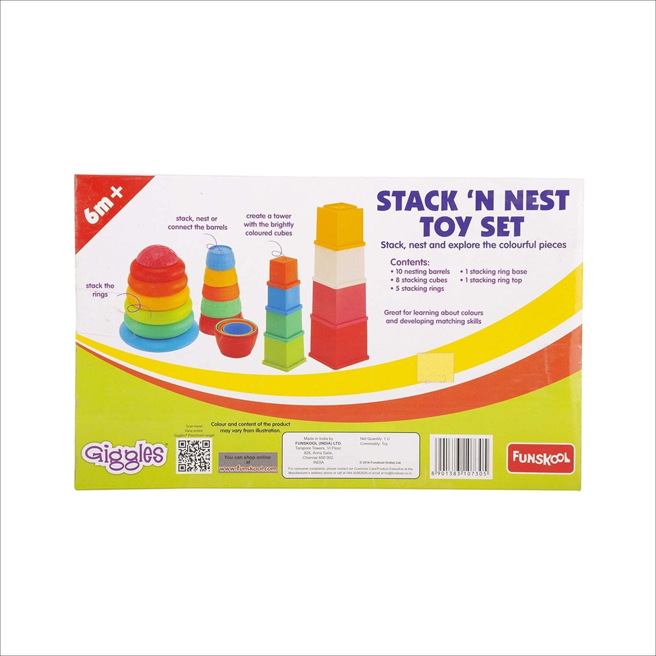 Funskool Giggles Stack N Nest Toy Set - Perfect for Little Hands