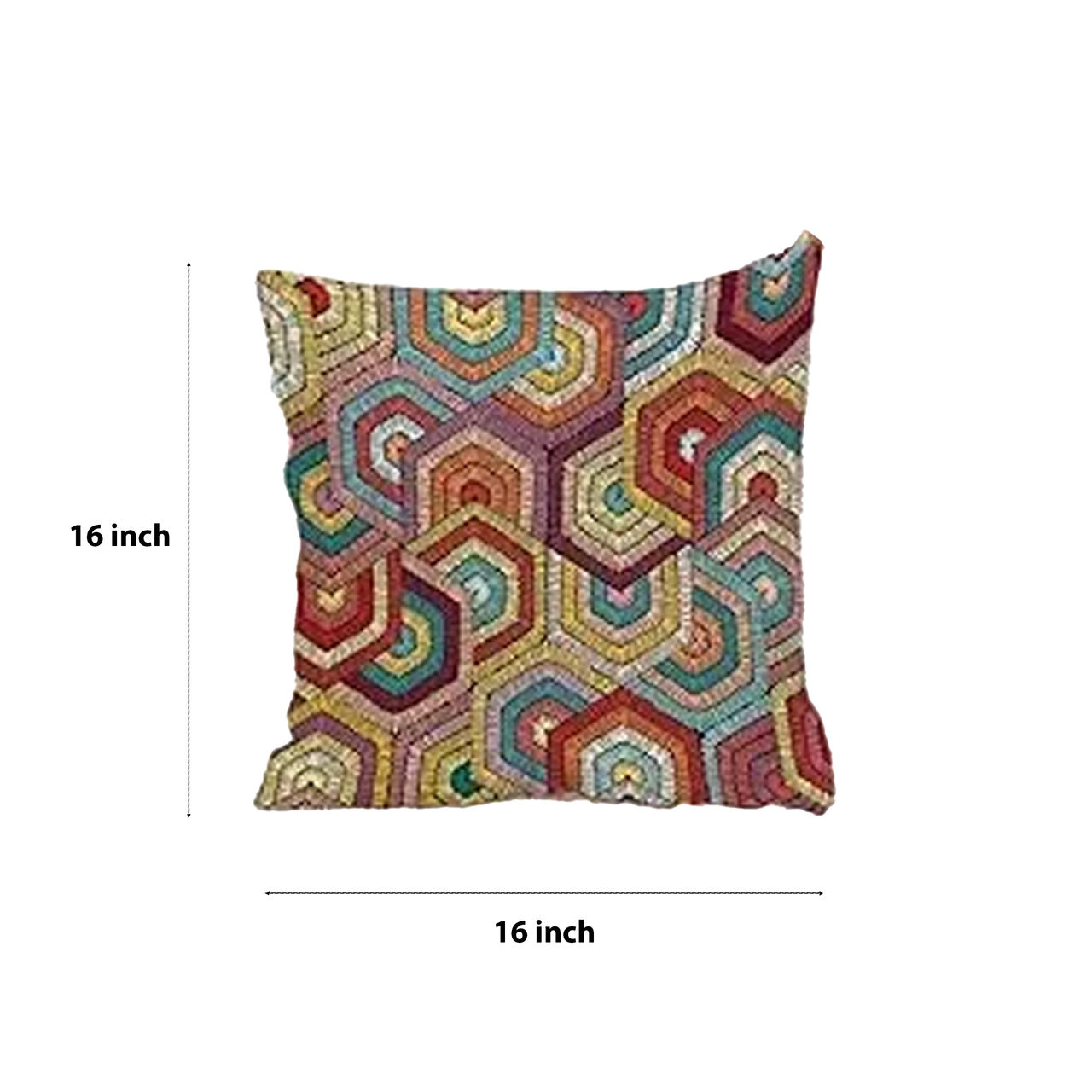 STITCHNEST Abstract Printed Cotton Canvas Cushion Covers, Set of 5 (16 x 16 Inches)