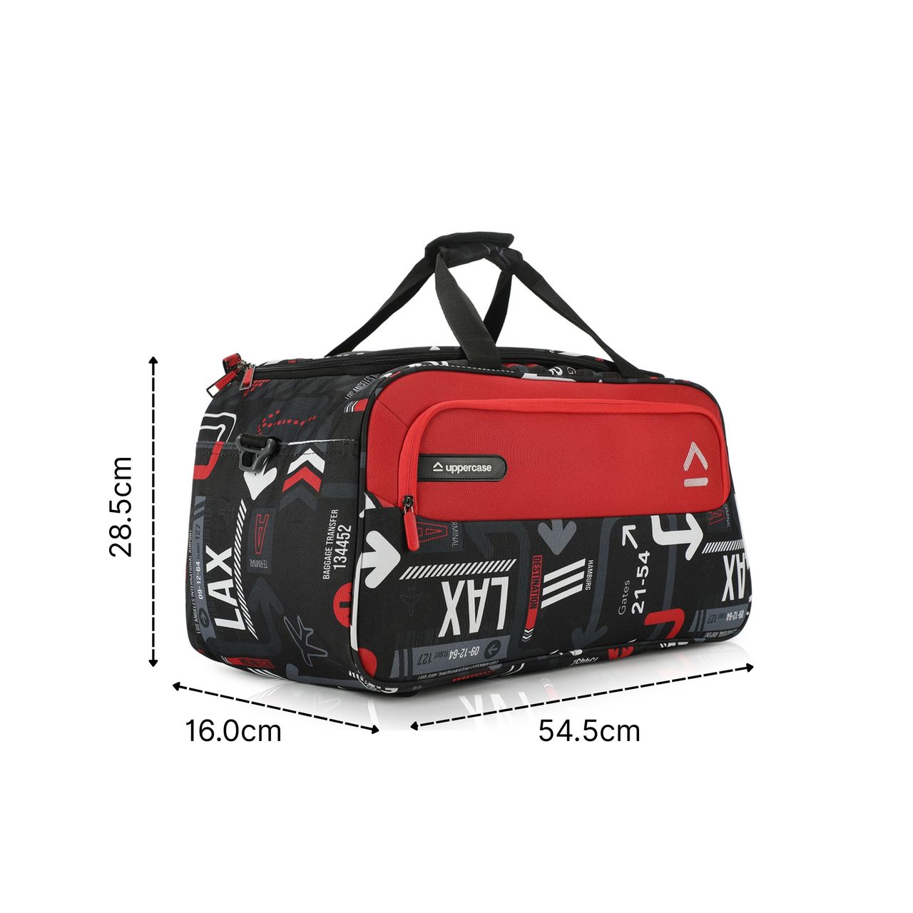 Uppercase Unisex Graphic Polyester 44 L Top Handle Duffle Bag | Red