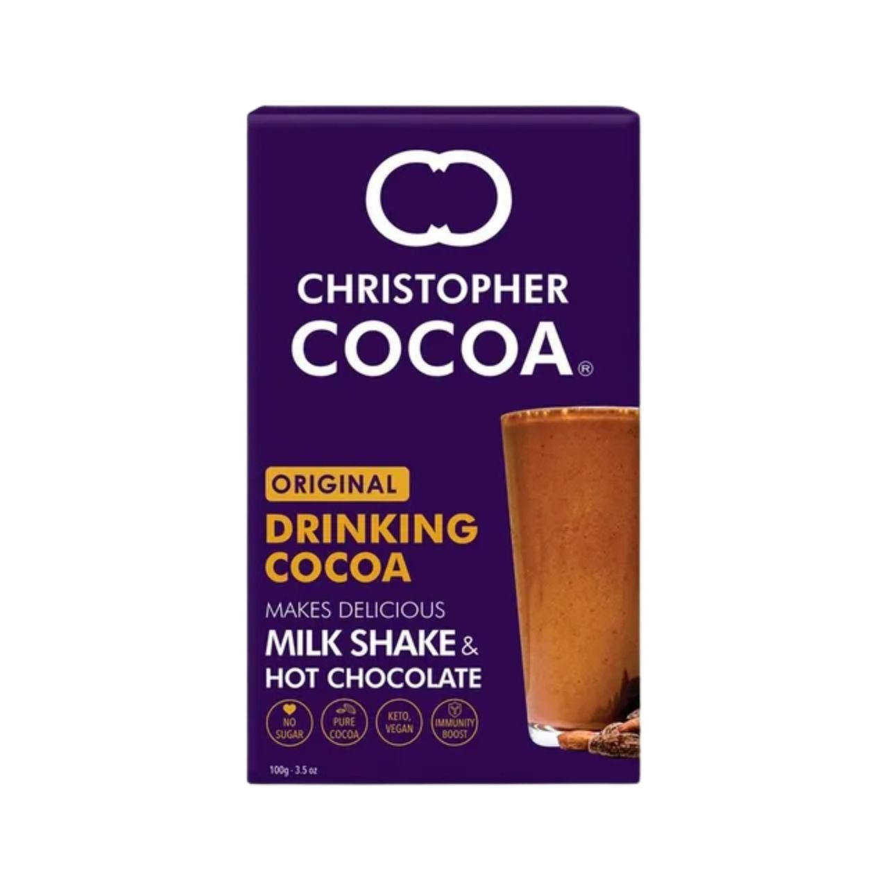 Christopher Cocoa Drinking Chocolate Cocoa Powder Dark No Sugar