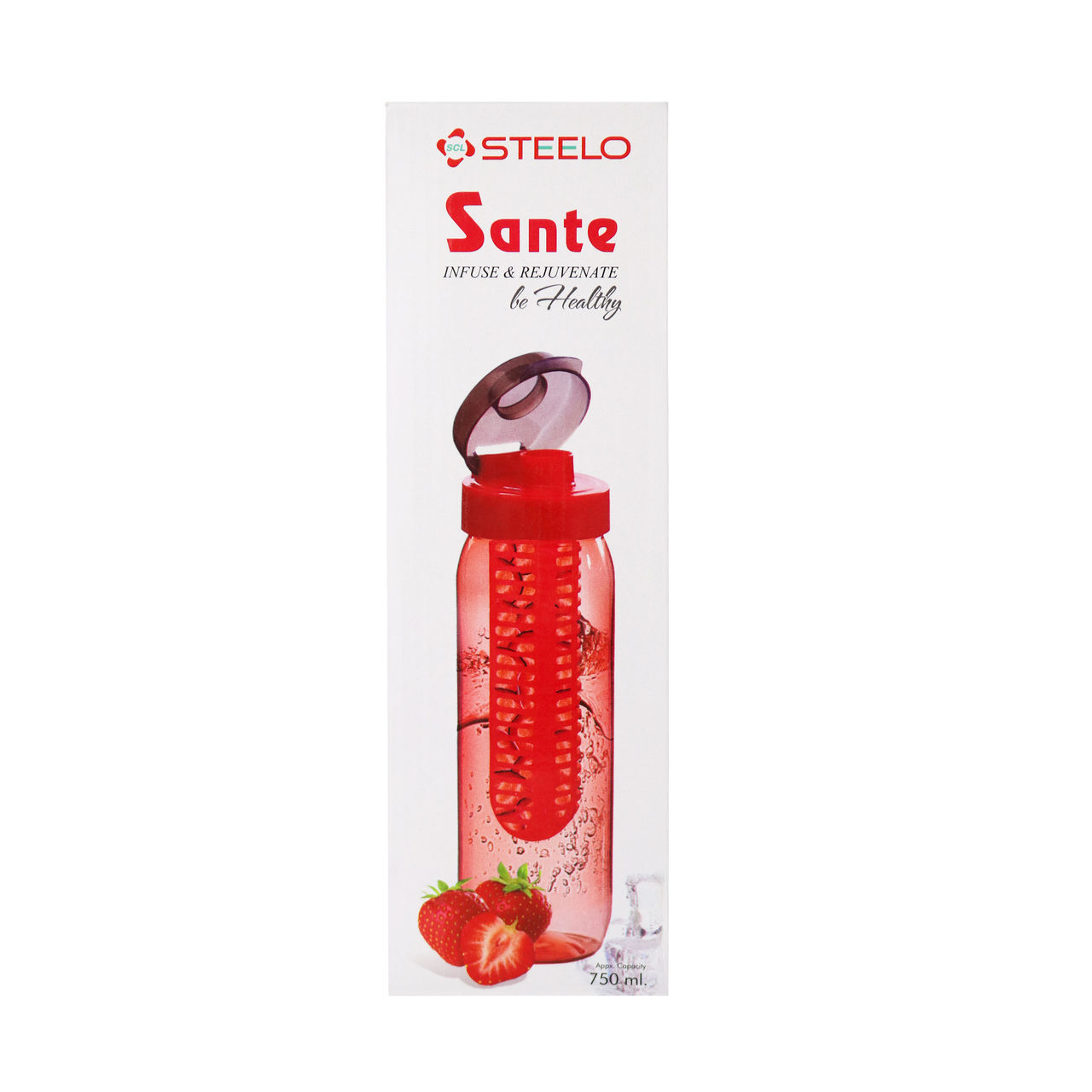 Steelo Plastic Sante Infuser Bottle | Assorted - 750 ml