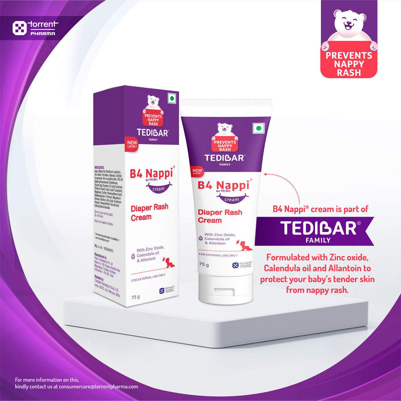 Tedibar Family B4 Nappi Cream Diaper Rash For Kids | 1+ months