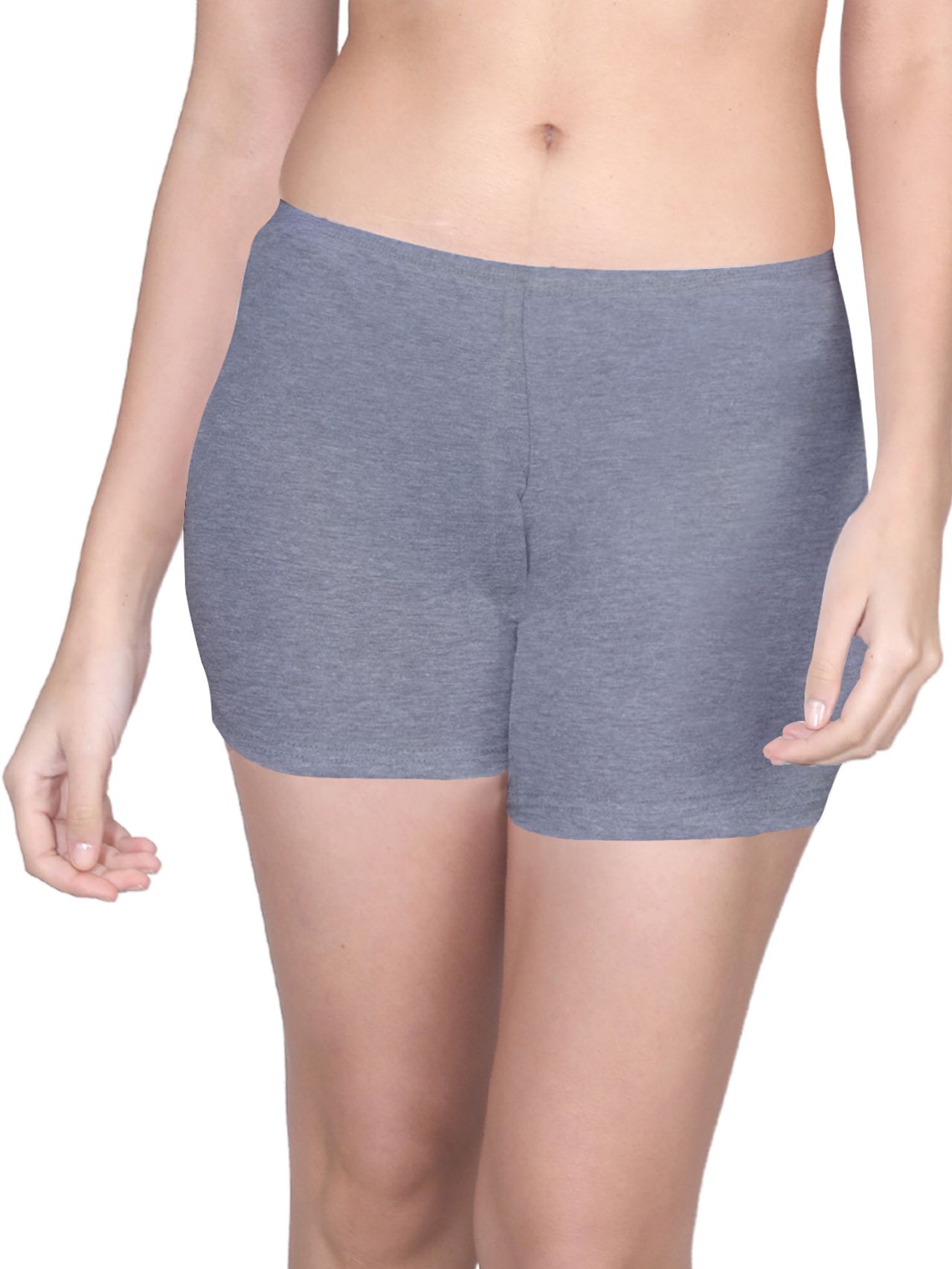 D'Chica High Waist Long Panties For Women With Full Coverage, No Side Seams Gray | L