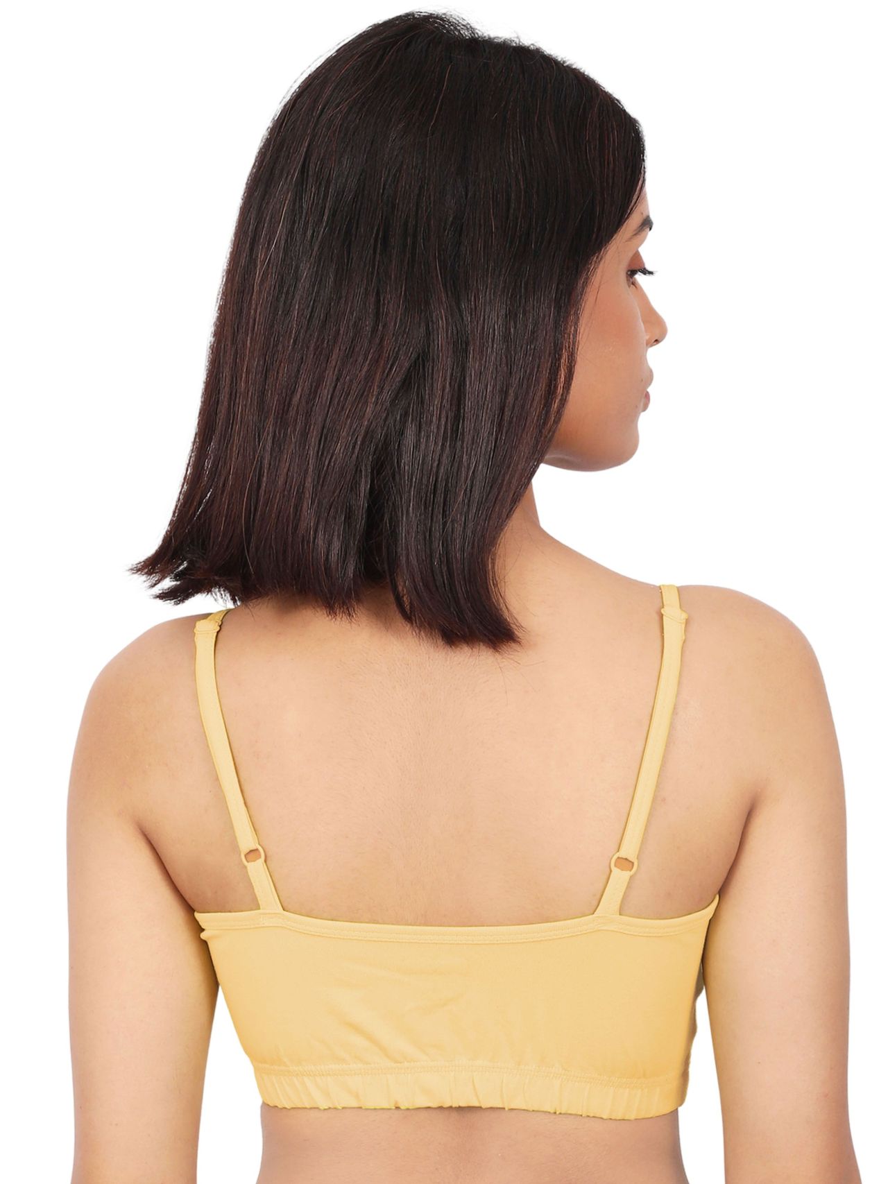 D'Chica Thin Strap Sports Bra For Women | Double Layered Full Coverage Bra | Skin | S