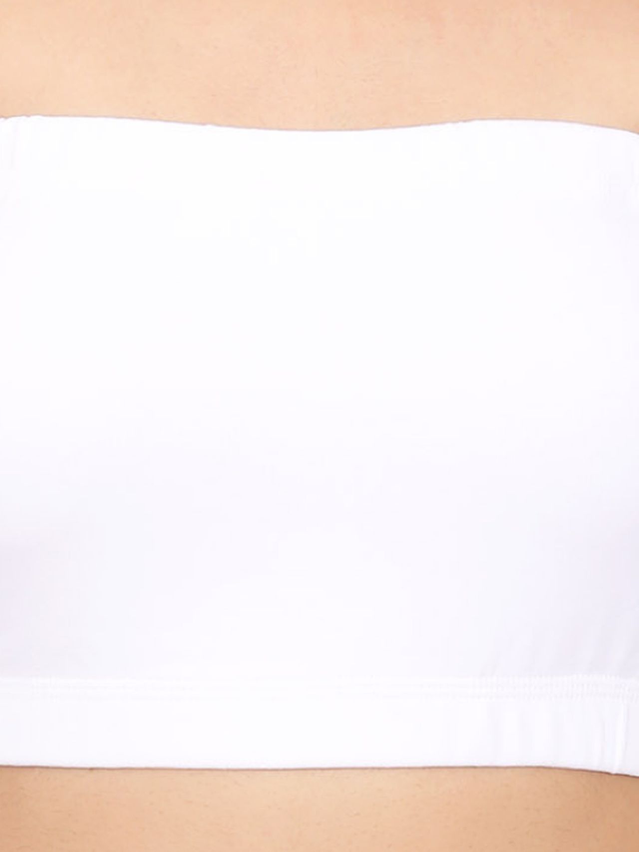 D'chica Double-Layer Cotton Strapless Bra | Non Padded Bandeau | Solid White - M
