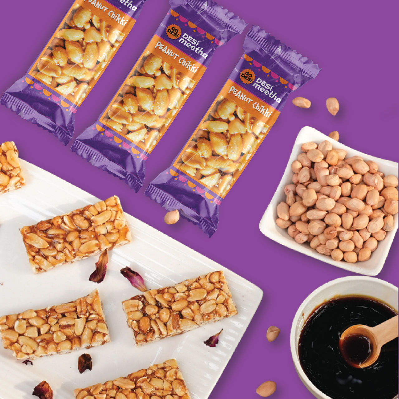 Go Desi Classic Peanut Chikki 450 g Combo