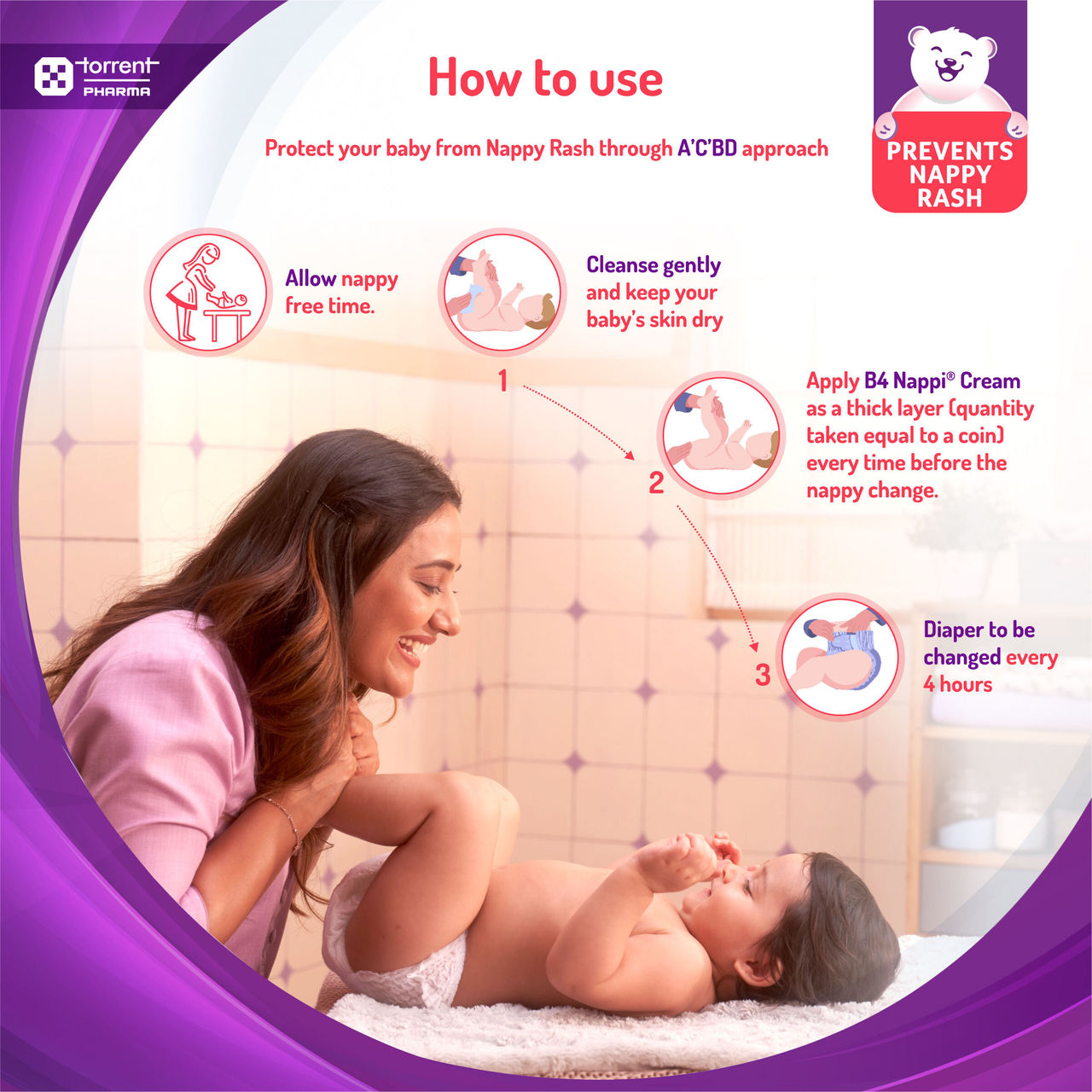 Tedibar Family B4 Nappi Cream Diaper Rash For Kids | 1+ months