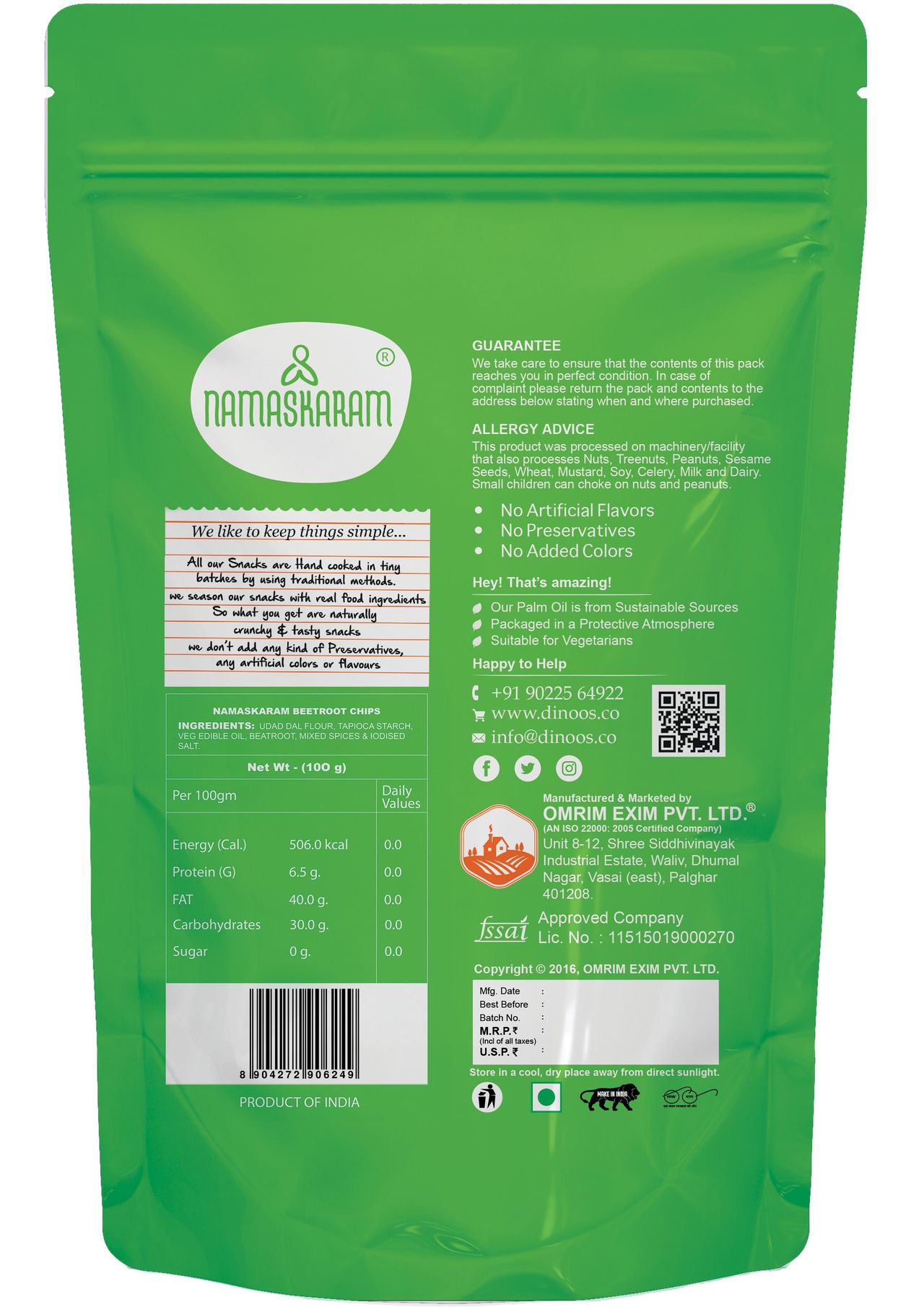 Namaskaram Beetroot Chips