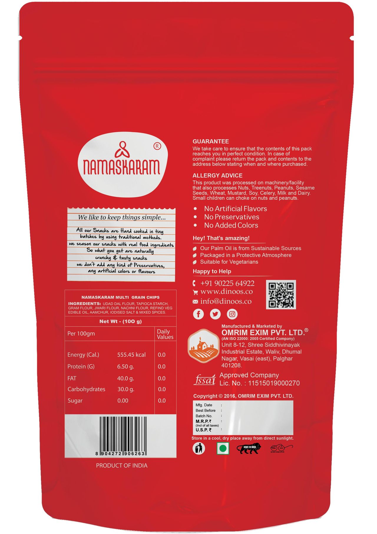 Namaskaram Multigrain Chips
