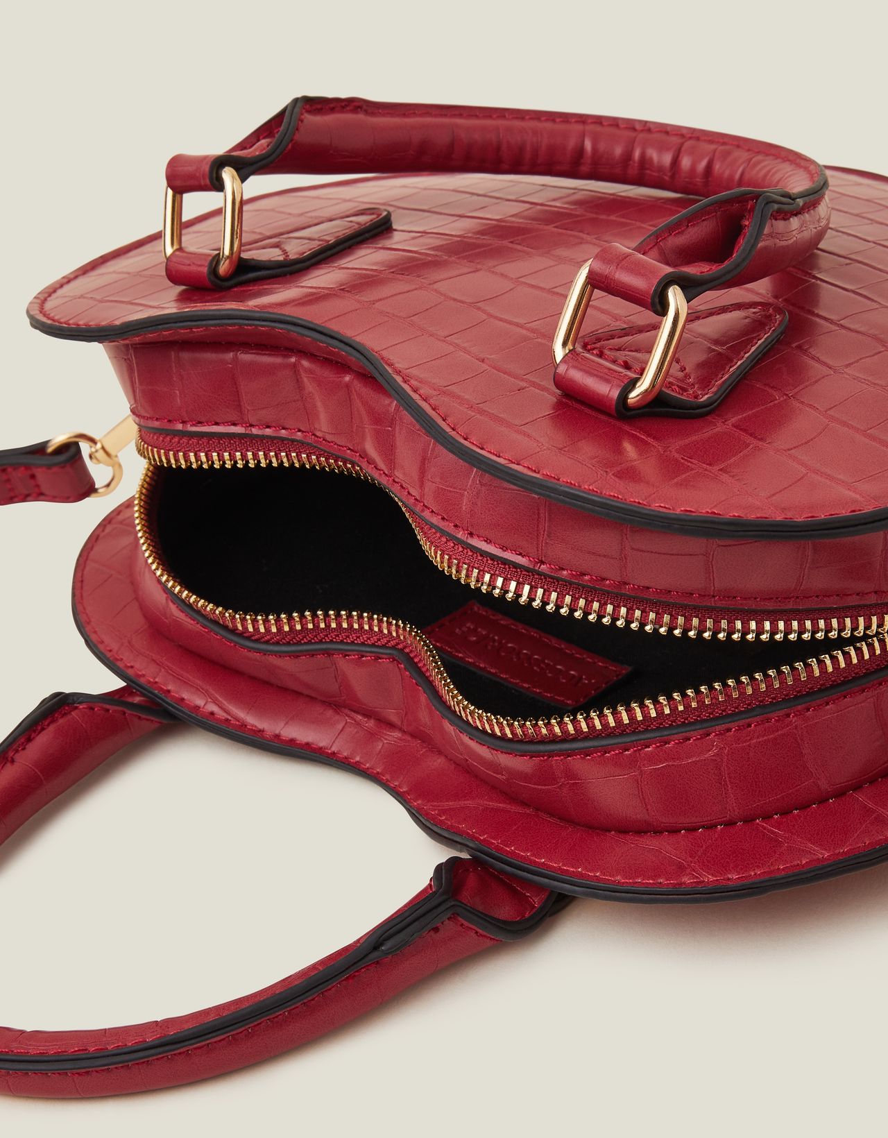 Accessorize London Women's Heart Handheld Sling Bag - Red