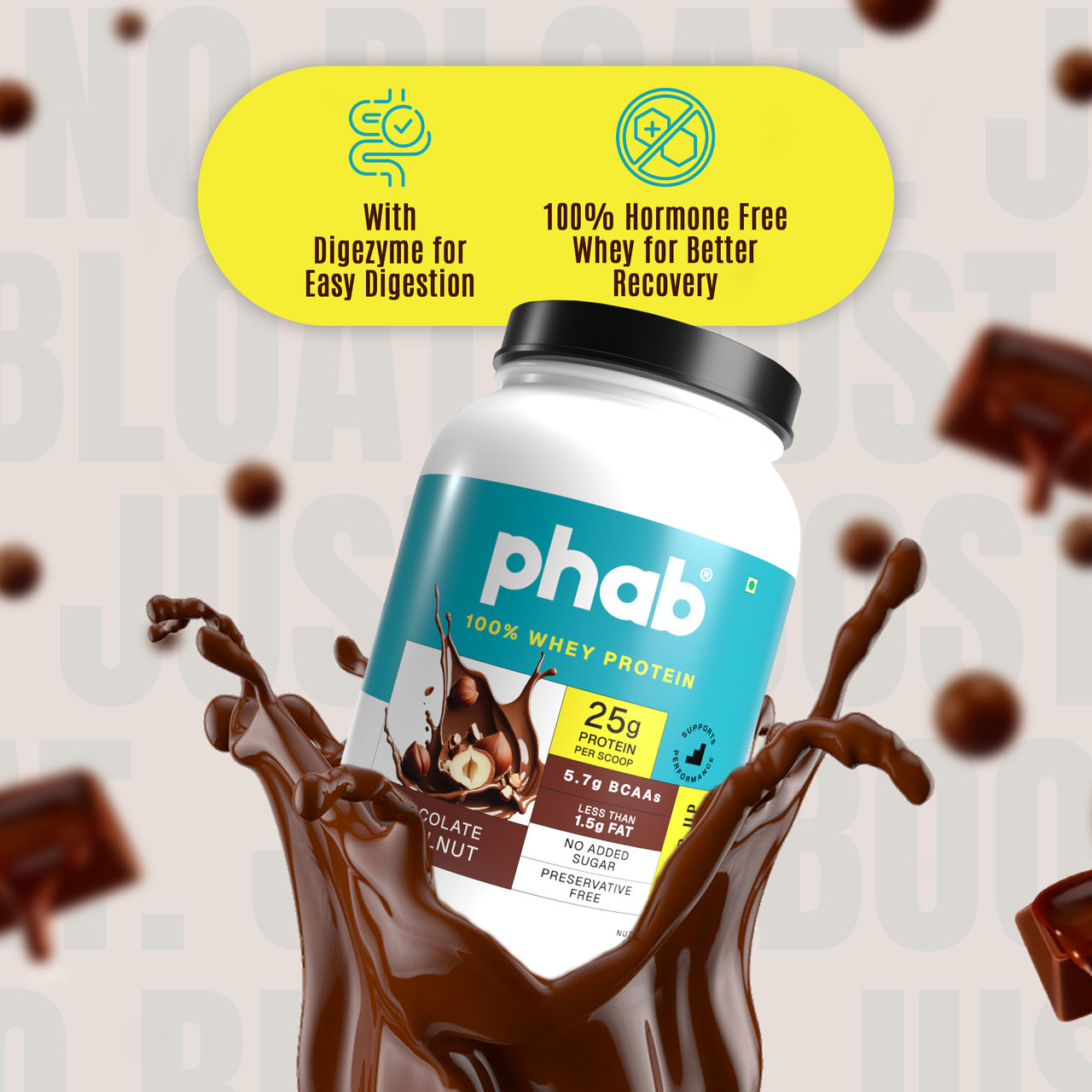 Phab Chocolate Hazelnut 100% Whey Protein Powder