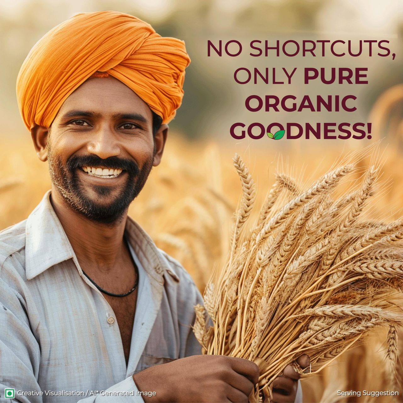 Aashirvaad Organic 100% Organic Whole Wheat Atta, 0% Maida