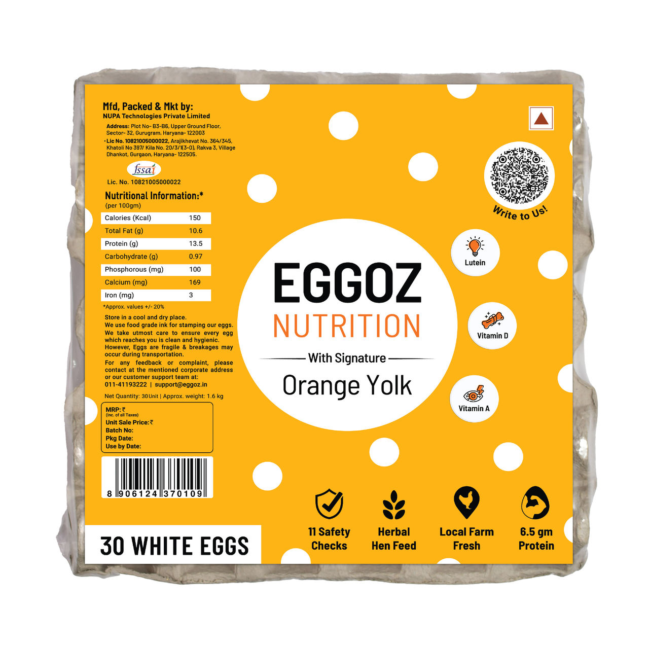 Eggoz Nutrition Protein Rich Farm Fresh White Eggs (30pc) & Broccoli (1pc) Combo
