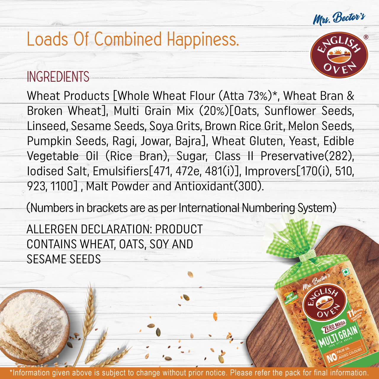 English Oven Zero Maida Multigrain Bread 400 g Combo