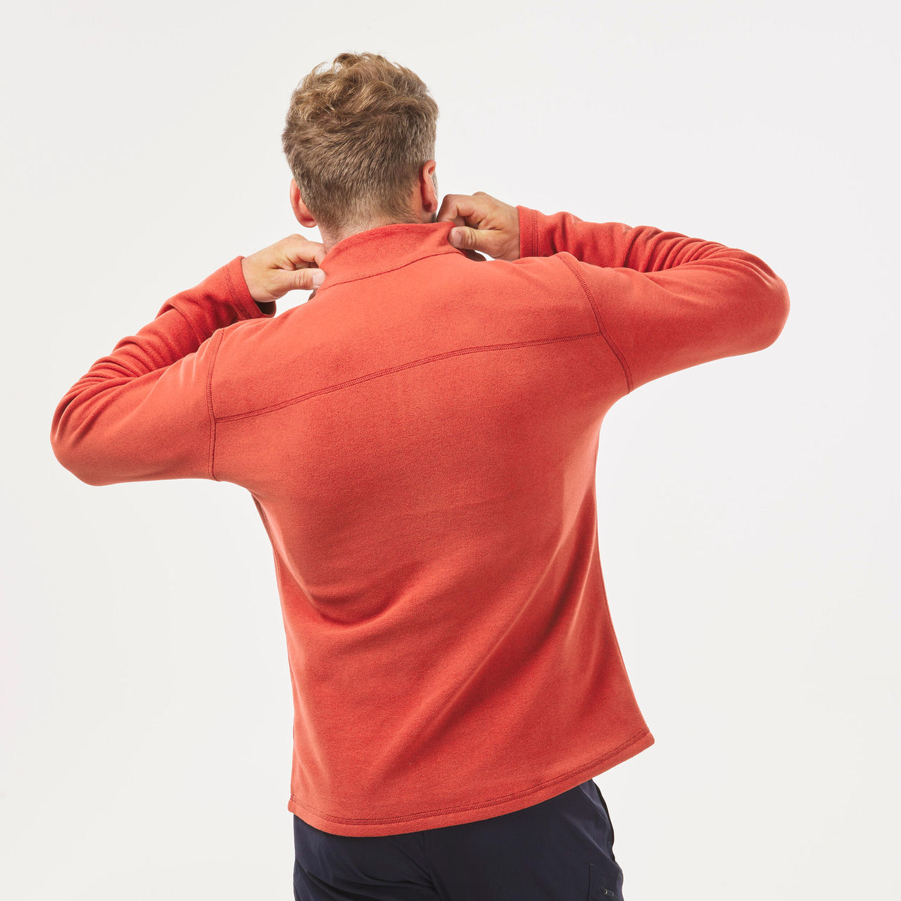 Quechua By Decathlon Men's Fleece Half Zip Sweater | Red - XL
