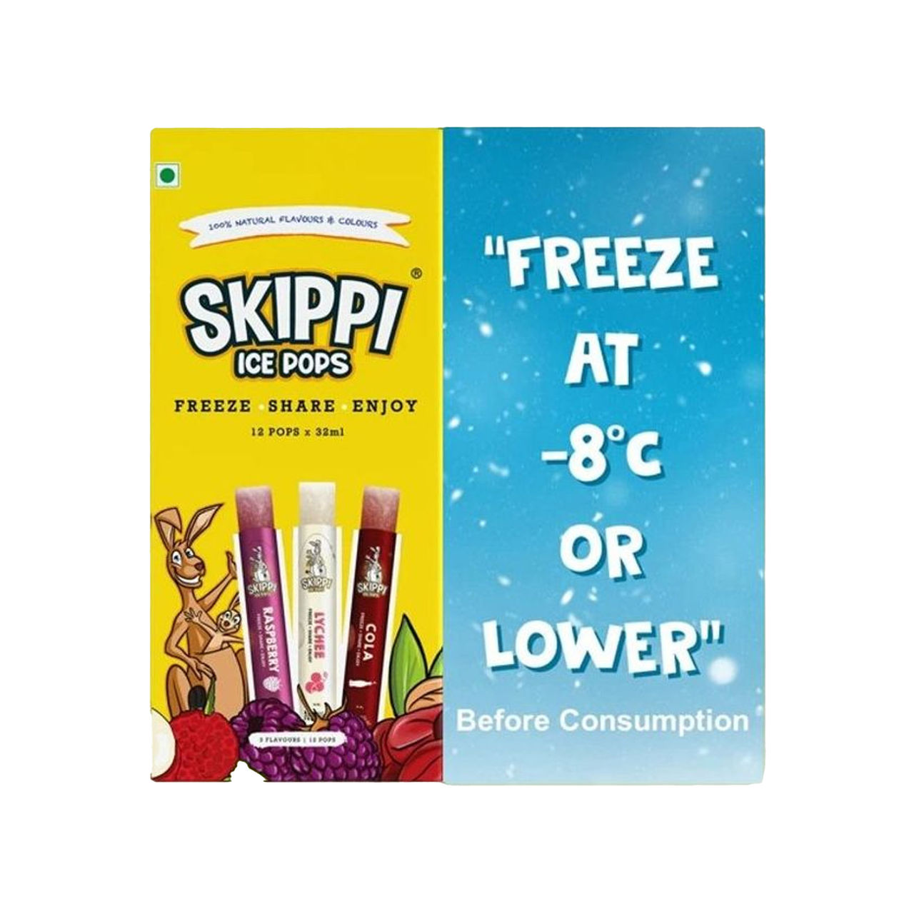 Skippi Icepops Natural Ice Popsicles | Lychee, Raspberry and Cola