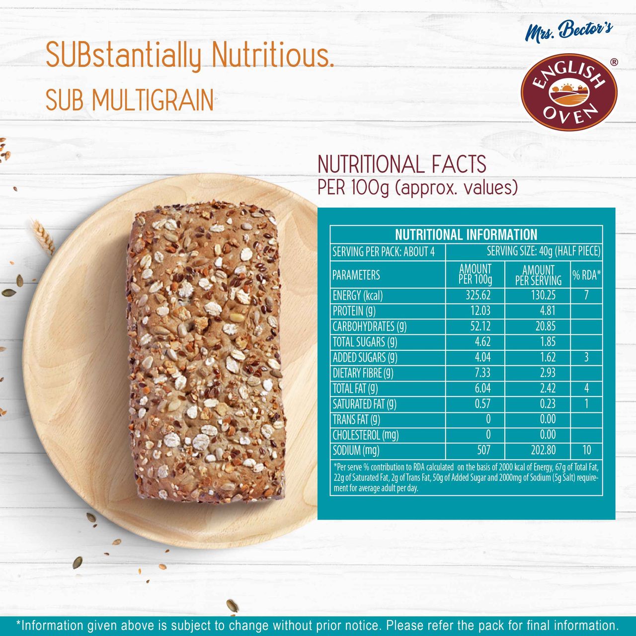 English Oven Sub Multigrain Bread 160 g Combo