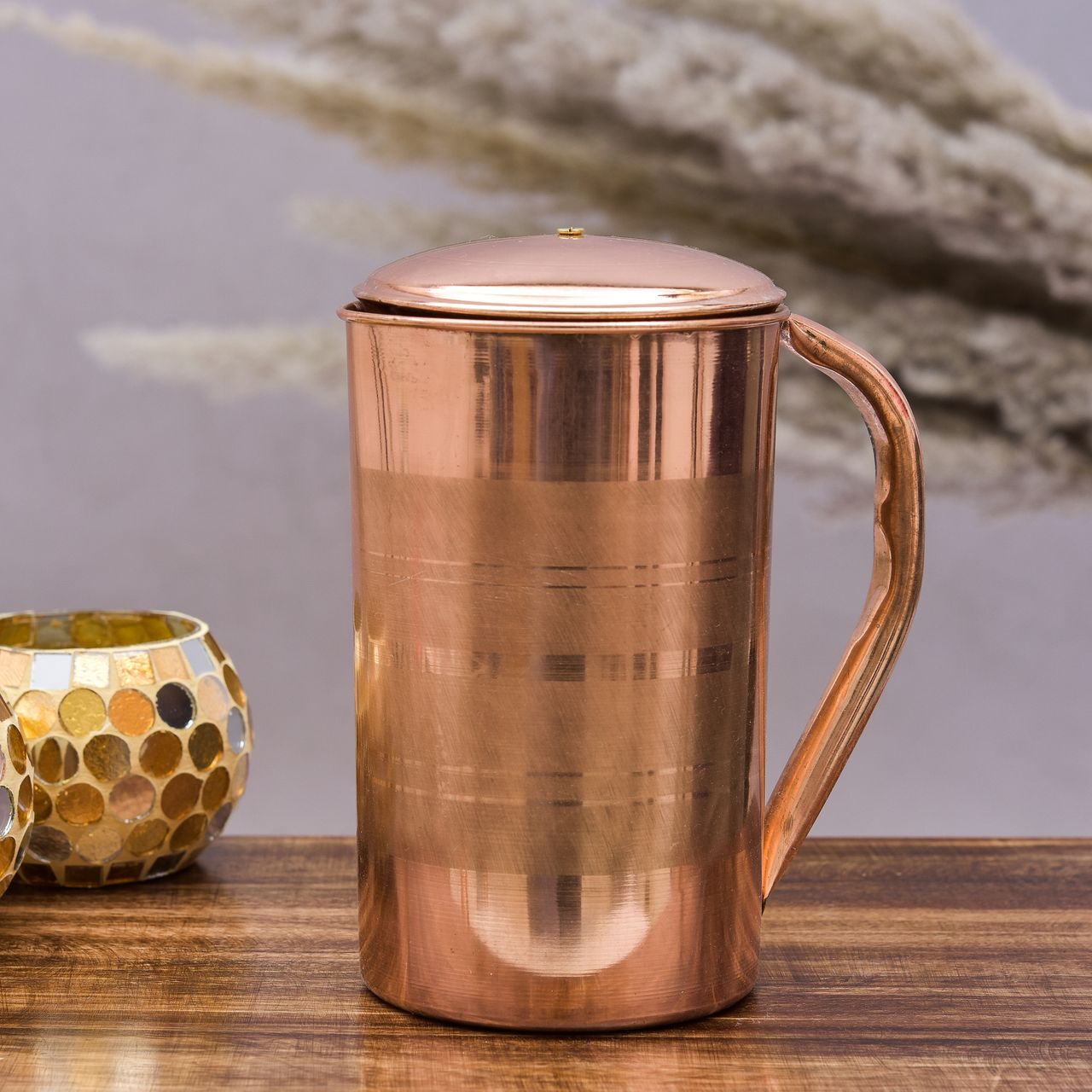 Oggn Copper Jug With Lid 1000 Ml
