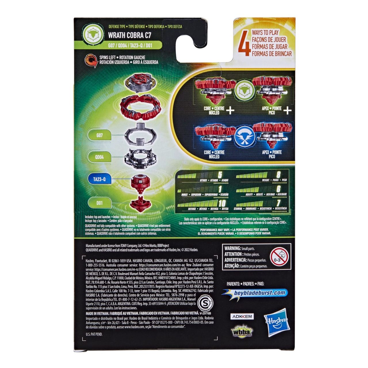 Hasbro BeyBlade Wrath Cobra C7