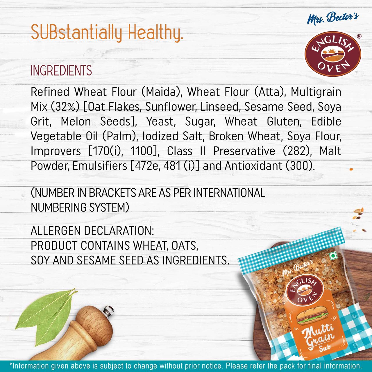 English Oven Sub Multigrain Bread 160 g Combo